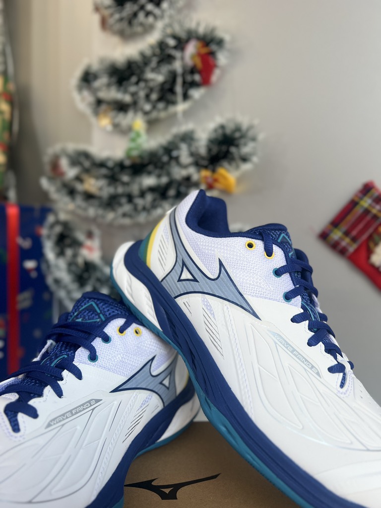 Giày Mizuno Wave Fang 2 trắng xanh vàng