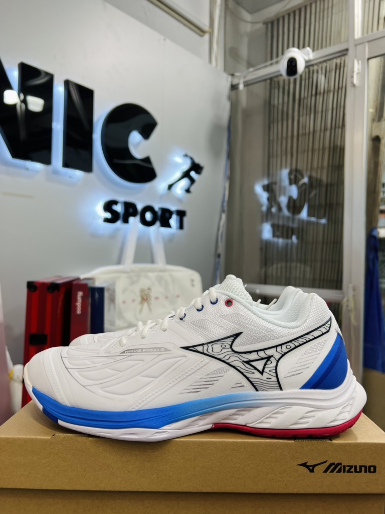 Giày cầu lông Mizuno Wave Fang 2 - Trắng Xanh