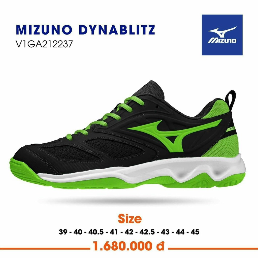 Giày Cầu Lông Mizuno Dynablitz- Đen Xanh Chuối