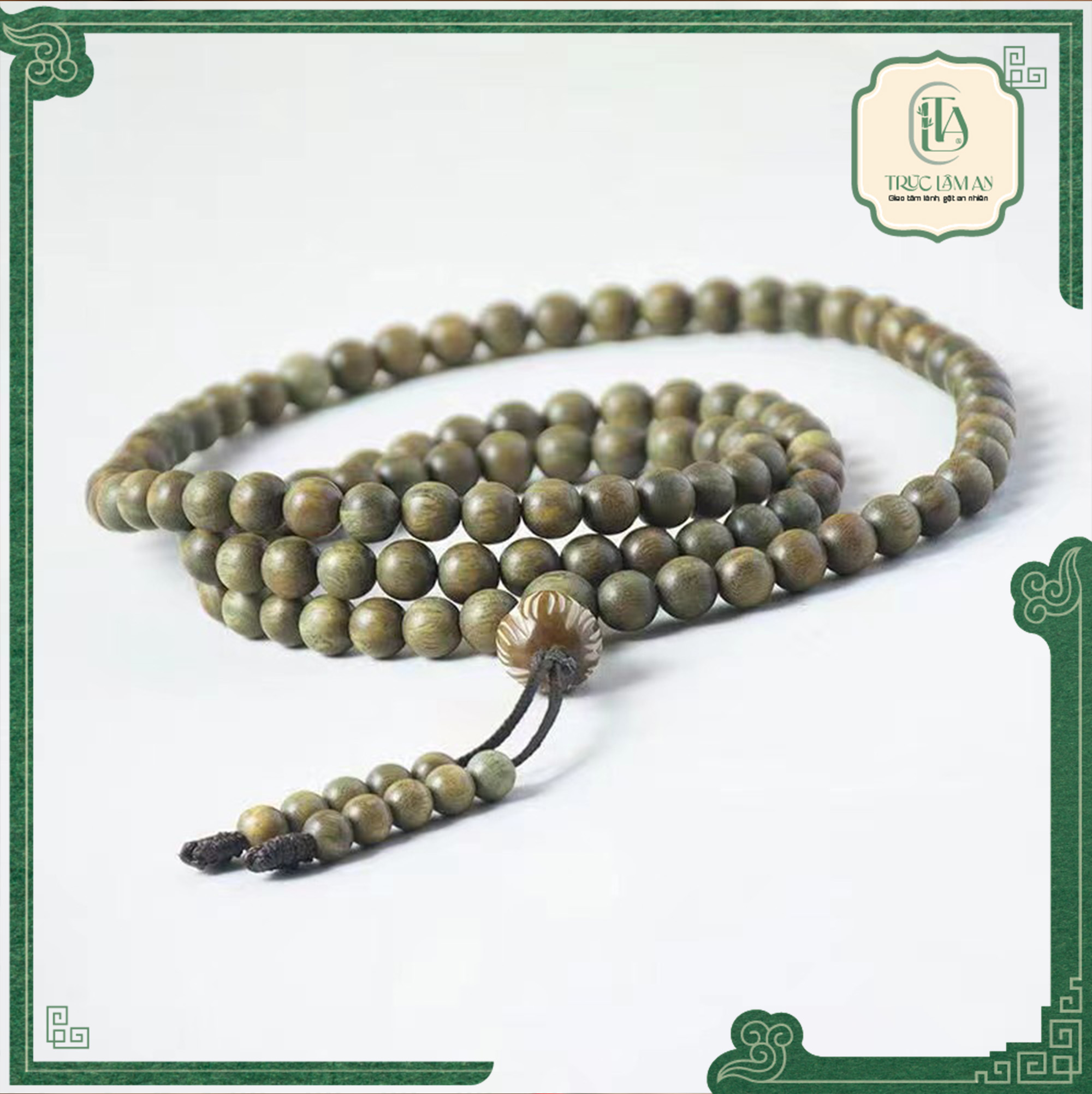 VÒNG TAY ĐÀN HƯƠNG 108 HẠT - CHARM NỤ SEN