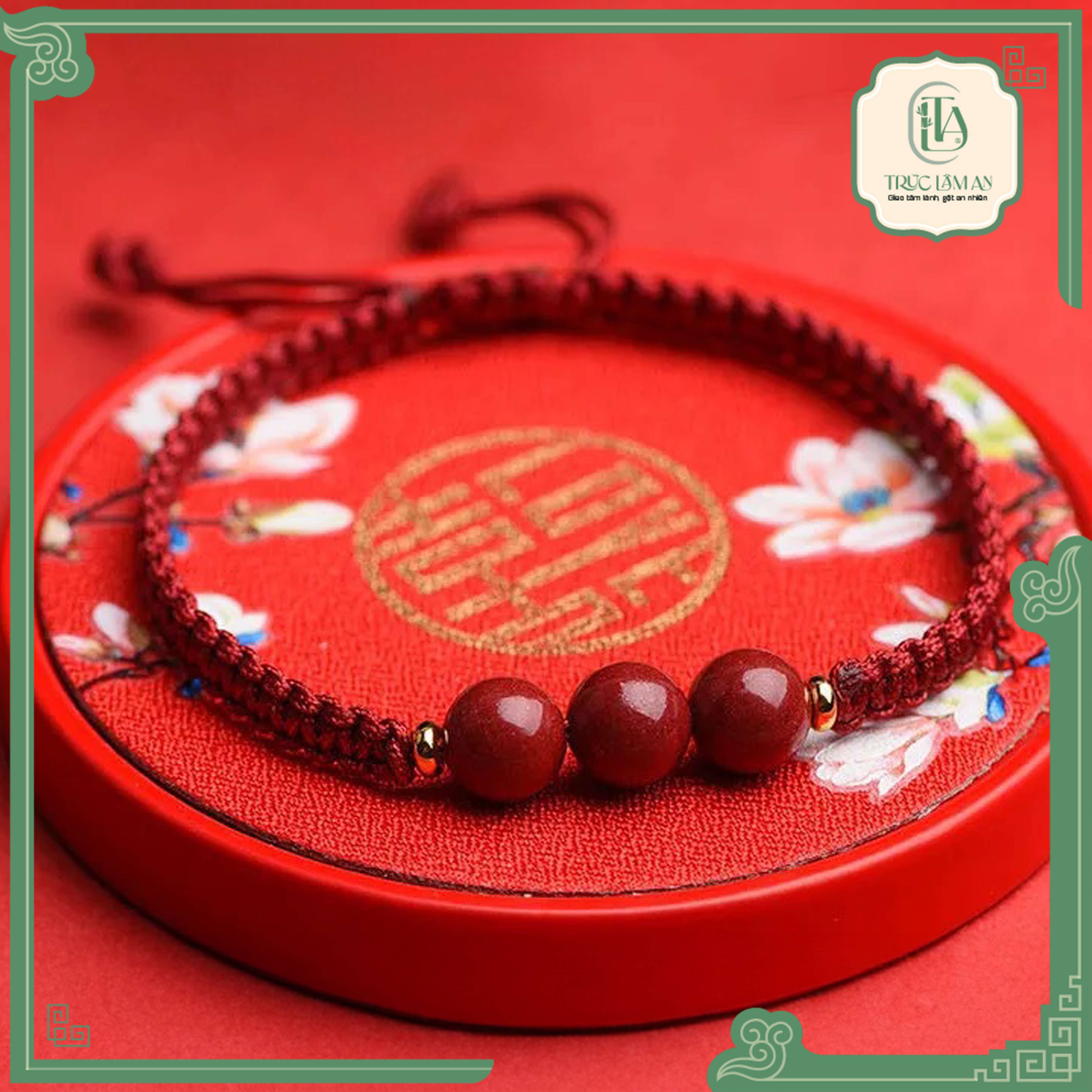 VÒNG TAY CHỈ ĐỎ LINH CHÂU CHU SA