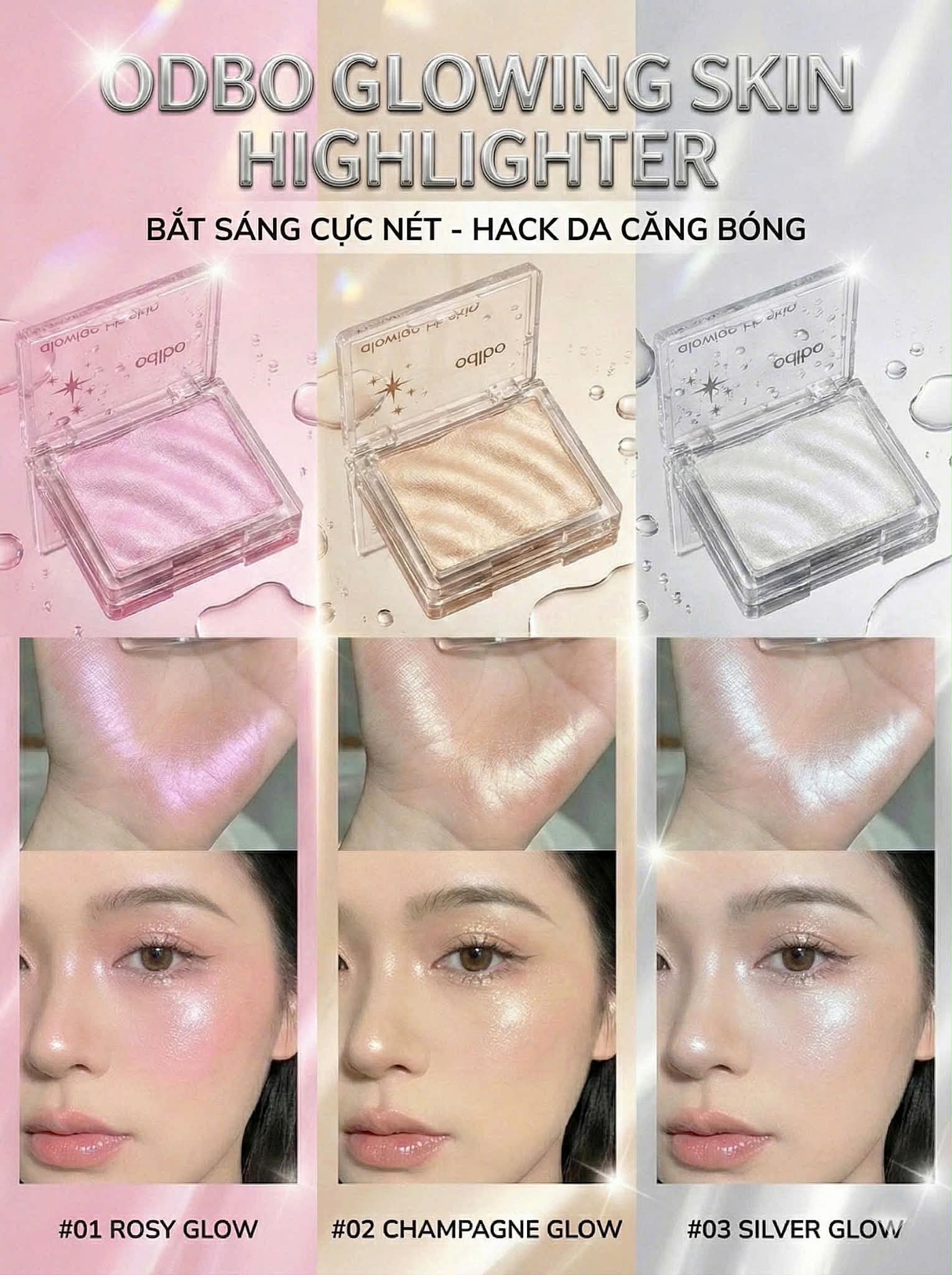 Phấn bắt sáng Odbo Glowing Skin Highlighter