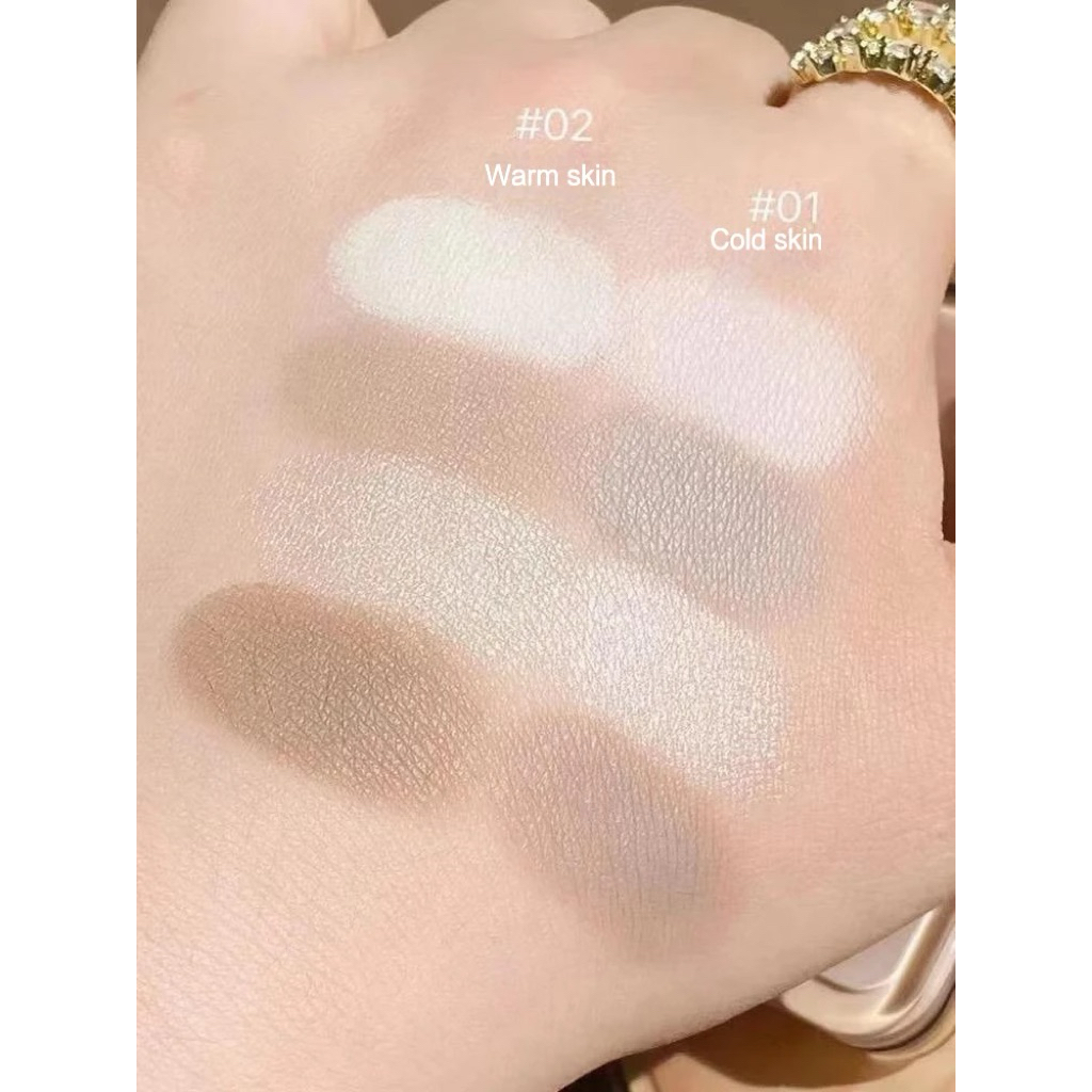 Bảng phấn bắt sáng và tạo khối 4 ô JudydoII Highlight & Contour Palette 9g