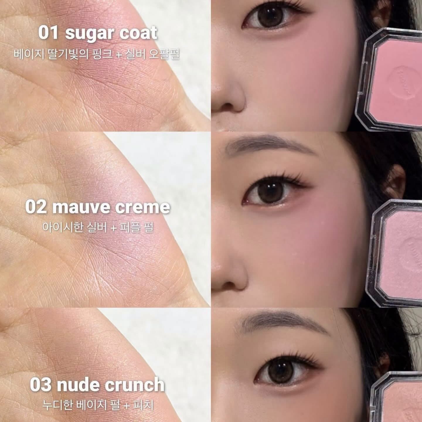 Set má hồng Alternative Stereo Sugar Crunch Blusher - 02 Mauve Creme + cọ
