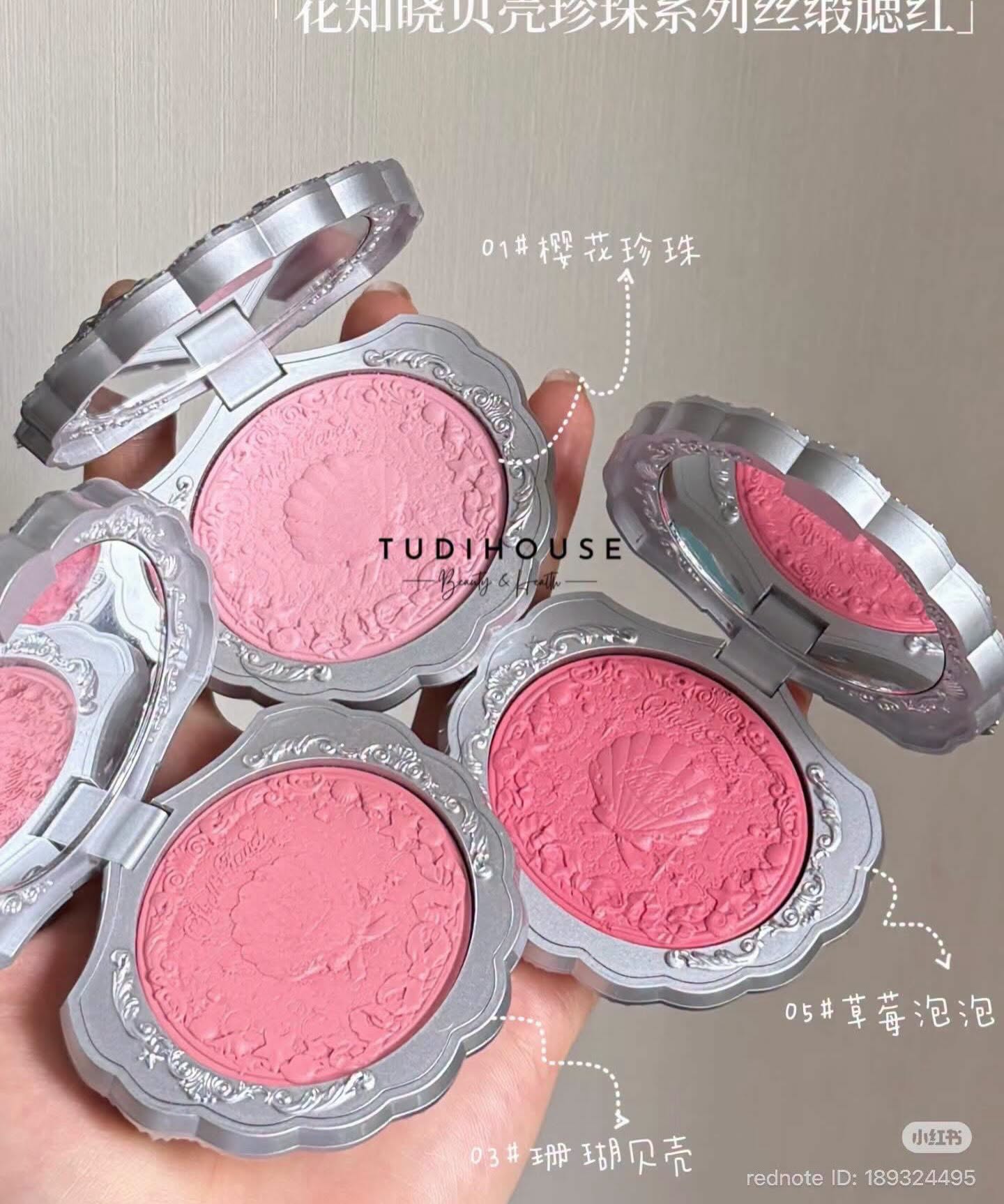 Má hồng Flower Knows Shell's Jewel Silk Satin Blush - 03 Coral Seashell