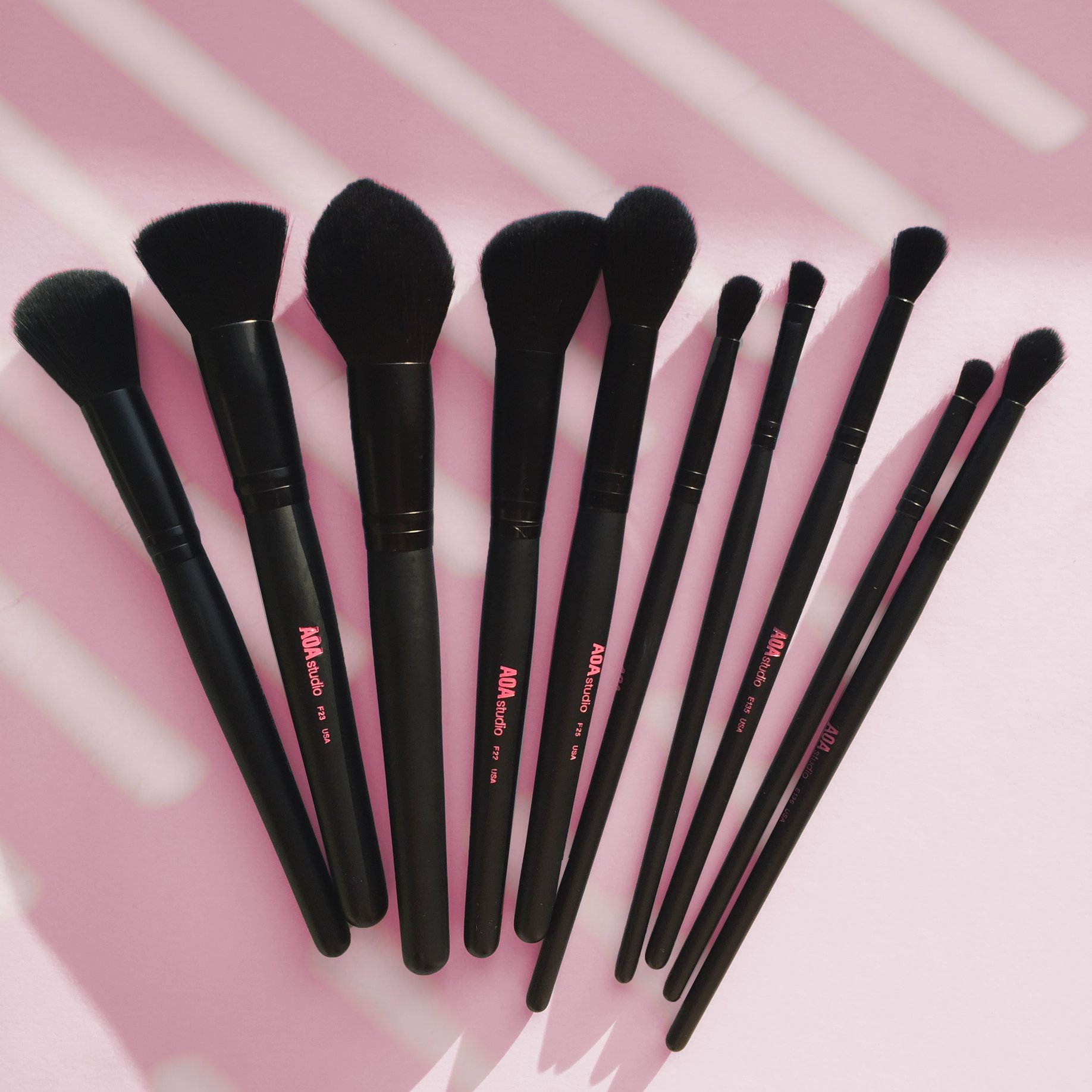 BỘ CỌ 10 CÂY KÈM BAO DA AOA PLUSH Faux Mink Brush Set