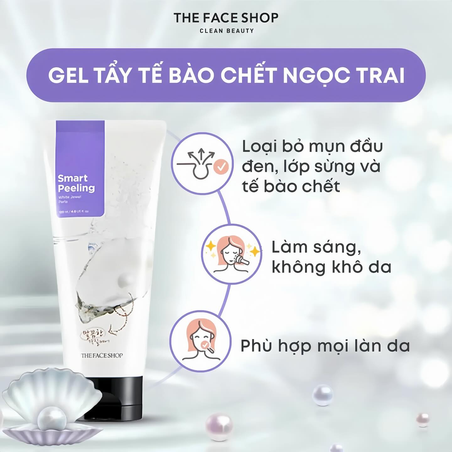 Tẩy da chết The Face Shop Smart Peeling White Jewel 120ml