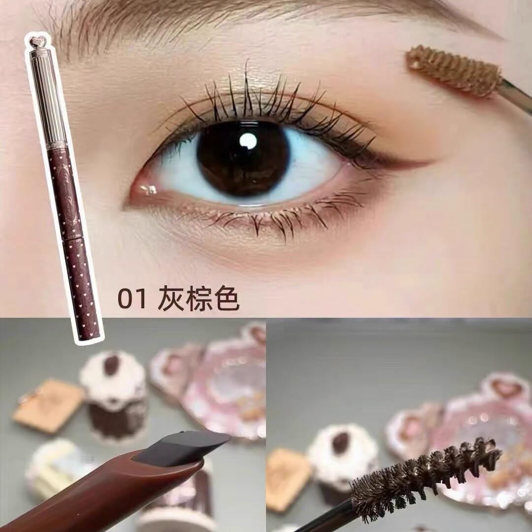 Chì kẻ  & mascara chân mày Flower Knows The Sweetie Bear Dual-Ended Brow Gel & Pencil - màu 01 Taupe Brown