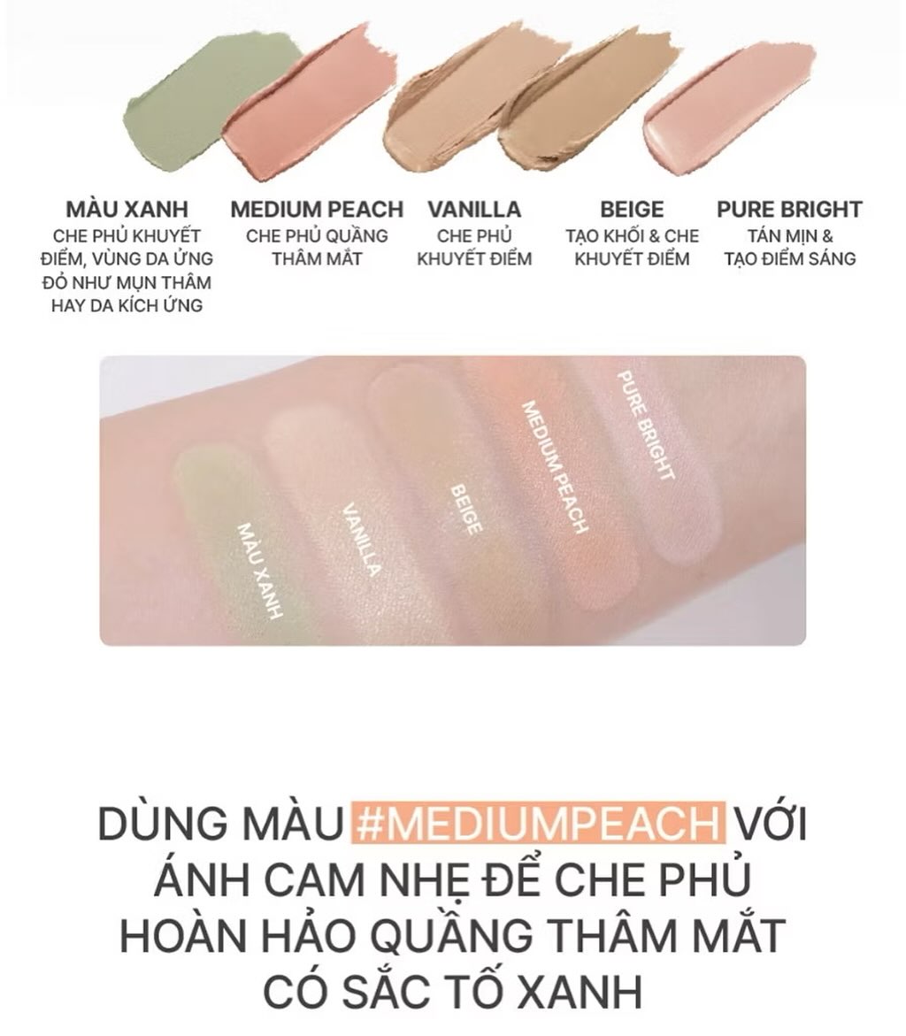 Bang che khuyết điểm Luna Concealer Palette - MÀU 01 Clear Cover