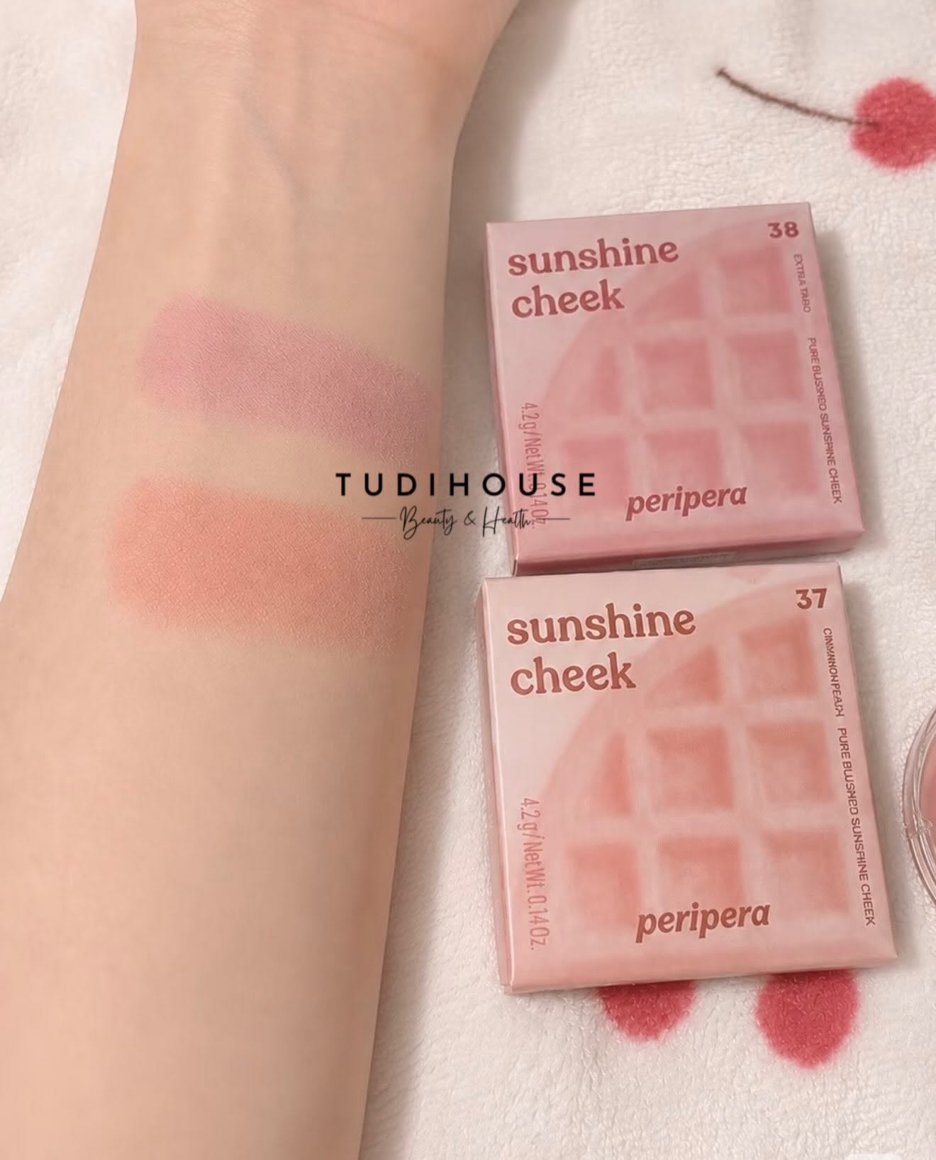 Má hồng phấn Peripera Pure Blushed Sunshine Cheek - 38 Extra Taro