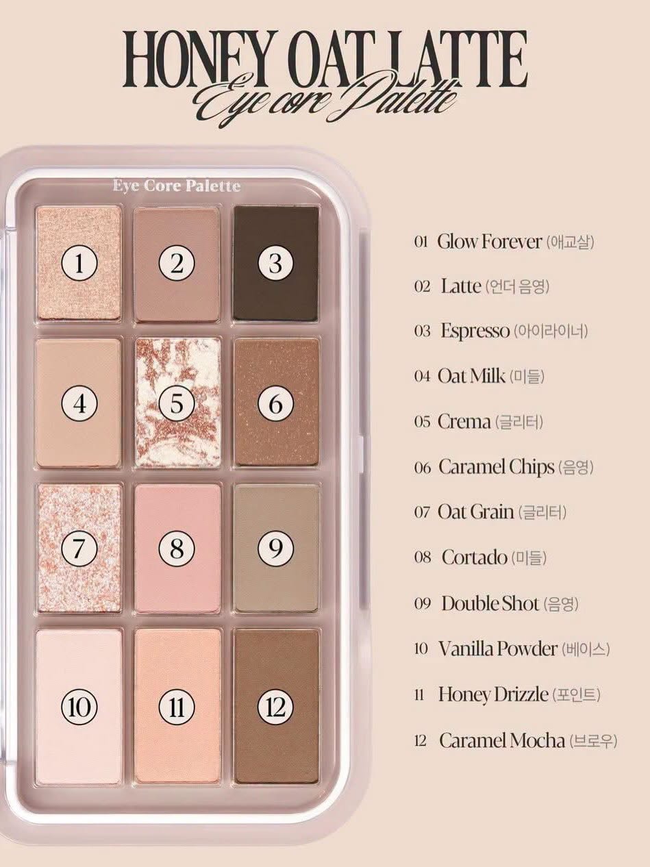 Bảng mắt Espoir Eye Core Palette - Honey Oat Latte