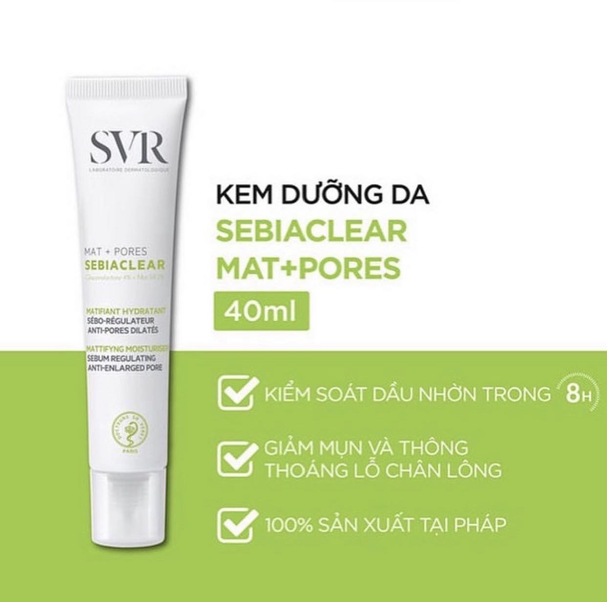 Kem Dưỡng SVR Sebiaclear Matt + Pores 40ml