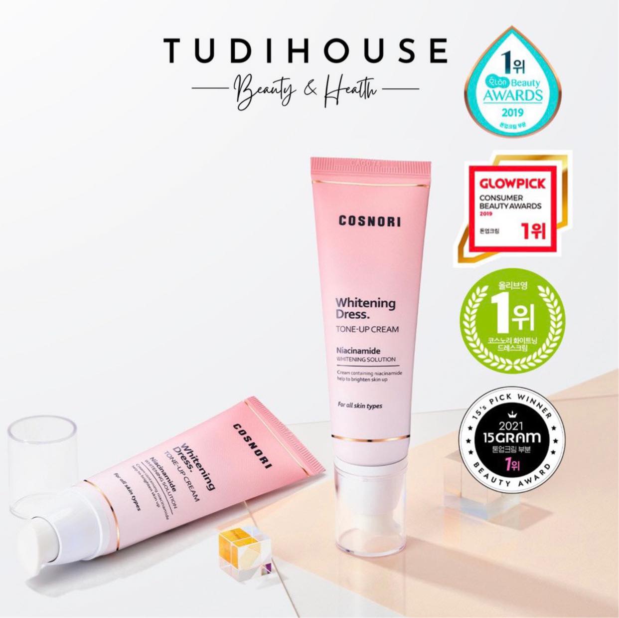 Kem dưỡng nâng tông Cosnori Whitening Dress Tone-up Cream 50ml
