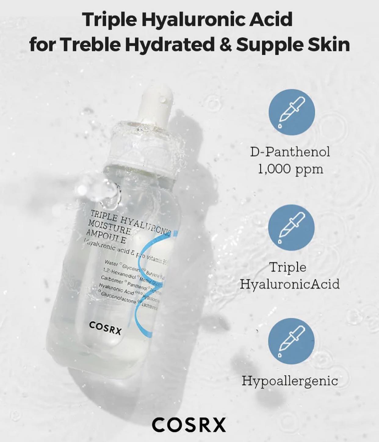 Tinh chất Cosrx Triple Hyaluronic Moisture Ampoule 40ml
