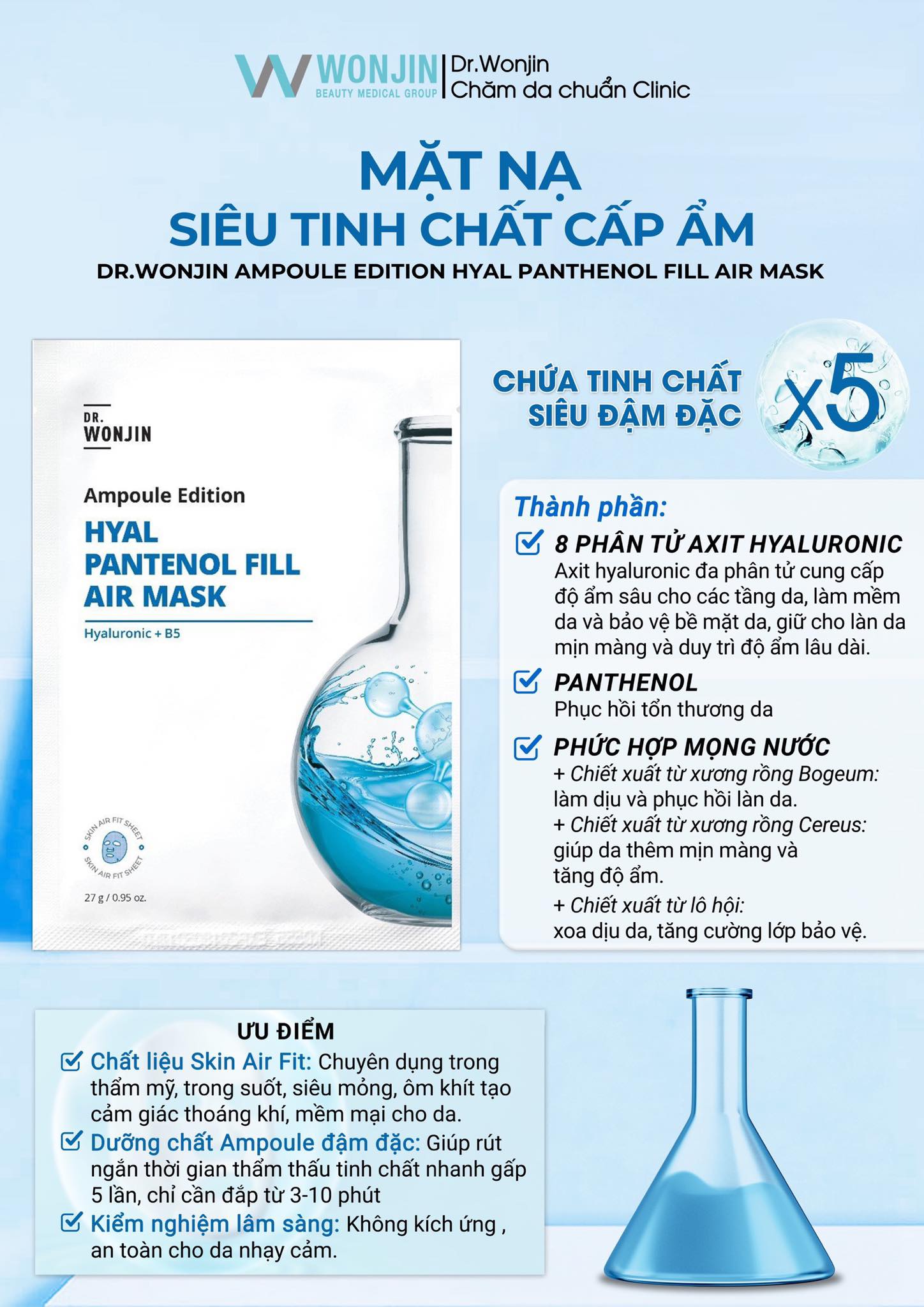 Mặt nạ Wonjin dòng siêu tinh chất AMPOULE EDITION
