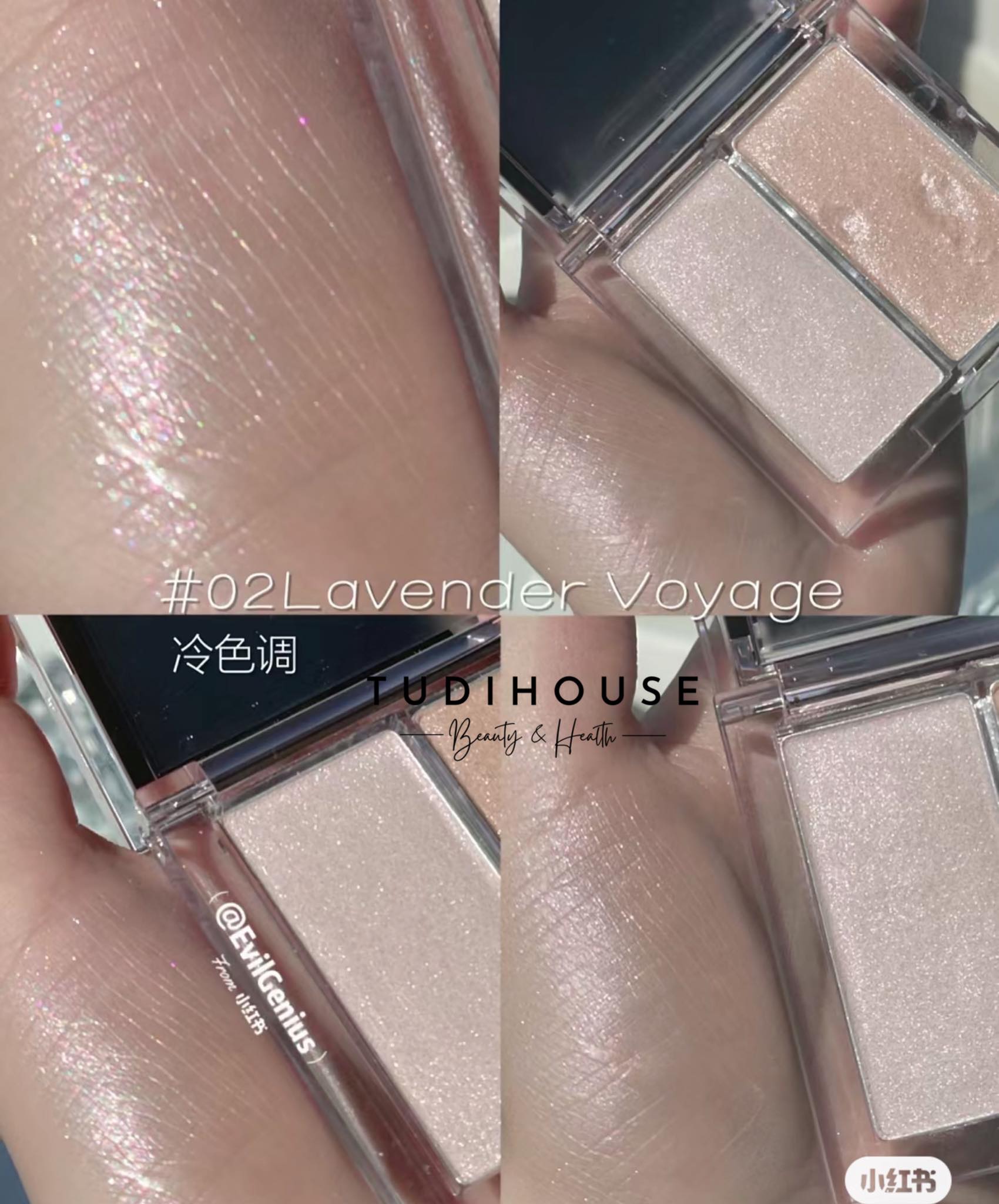 Phấn Bắt Sáng Clio Prism Highlighter Duo - MÀU 02 LAVENDER VOYAGE