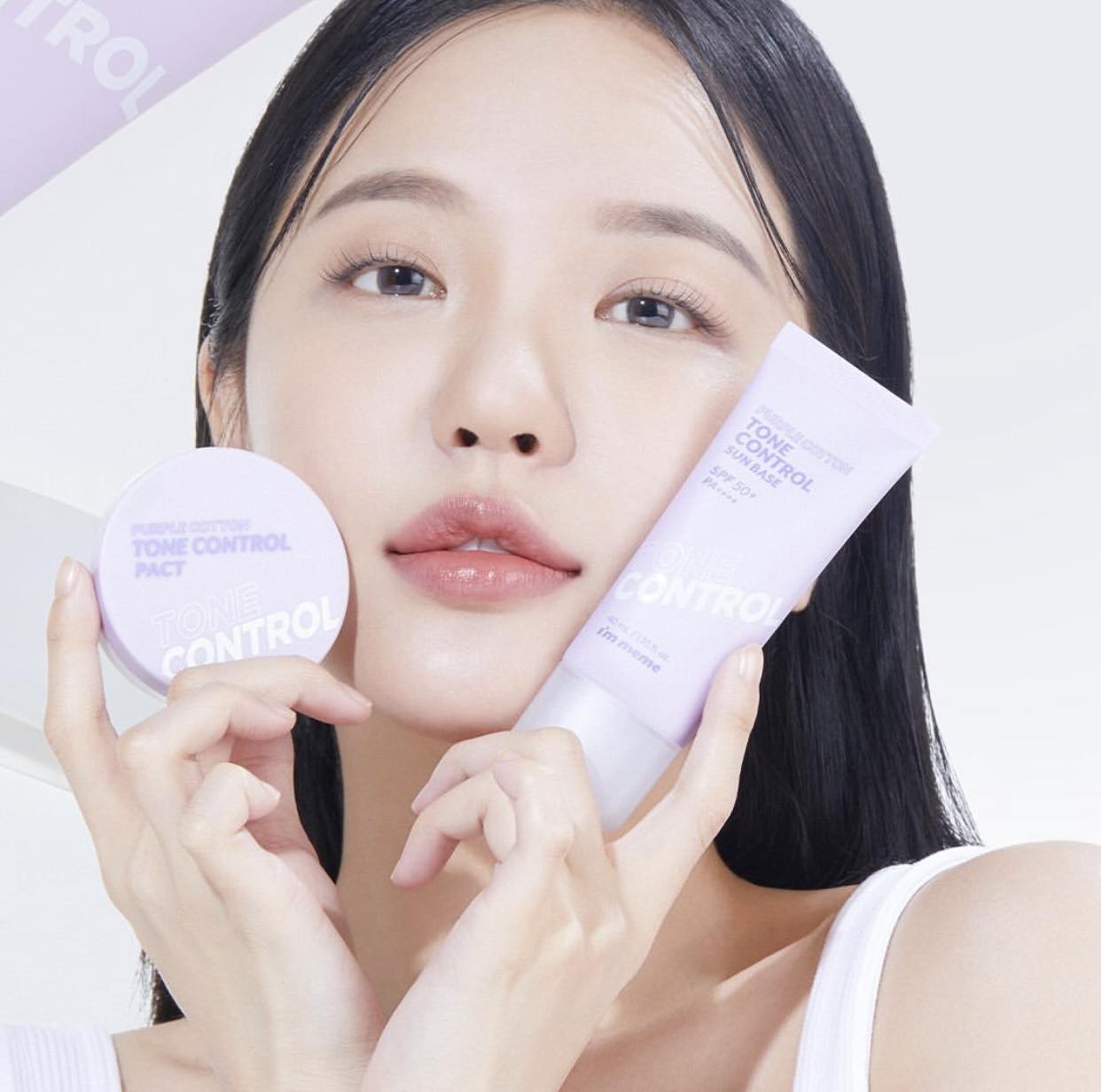 Kem Lót Chống Nắng Nâng Tông, Làm Đều Màu Da I’m meme Purple Cotton Tone Control Sun Base 40g
