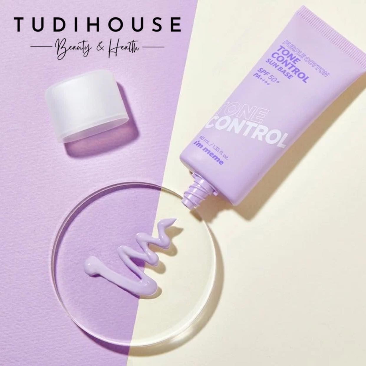 Kem Lót Chống Nắng Nâng Tông, Làm Đều Màu Da I’m meme Purple Cotton Tone Control Sun Base 40g