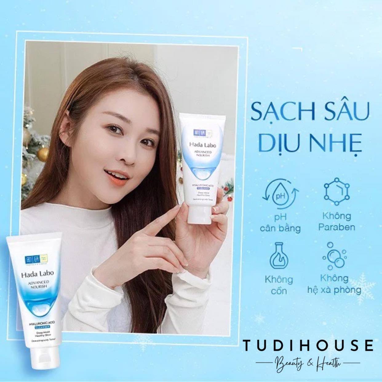 Kem Rửa Mặt Hada Labo  Advanced Nourish Hyaluronic Acid Cleanser 80g