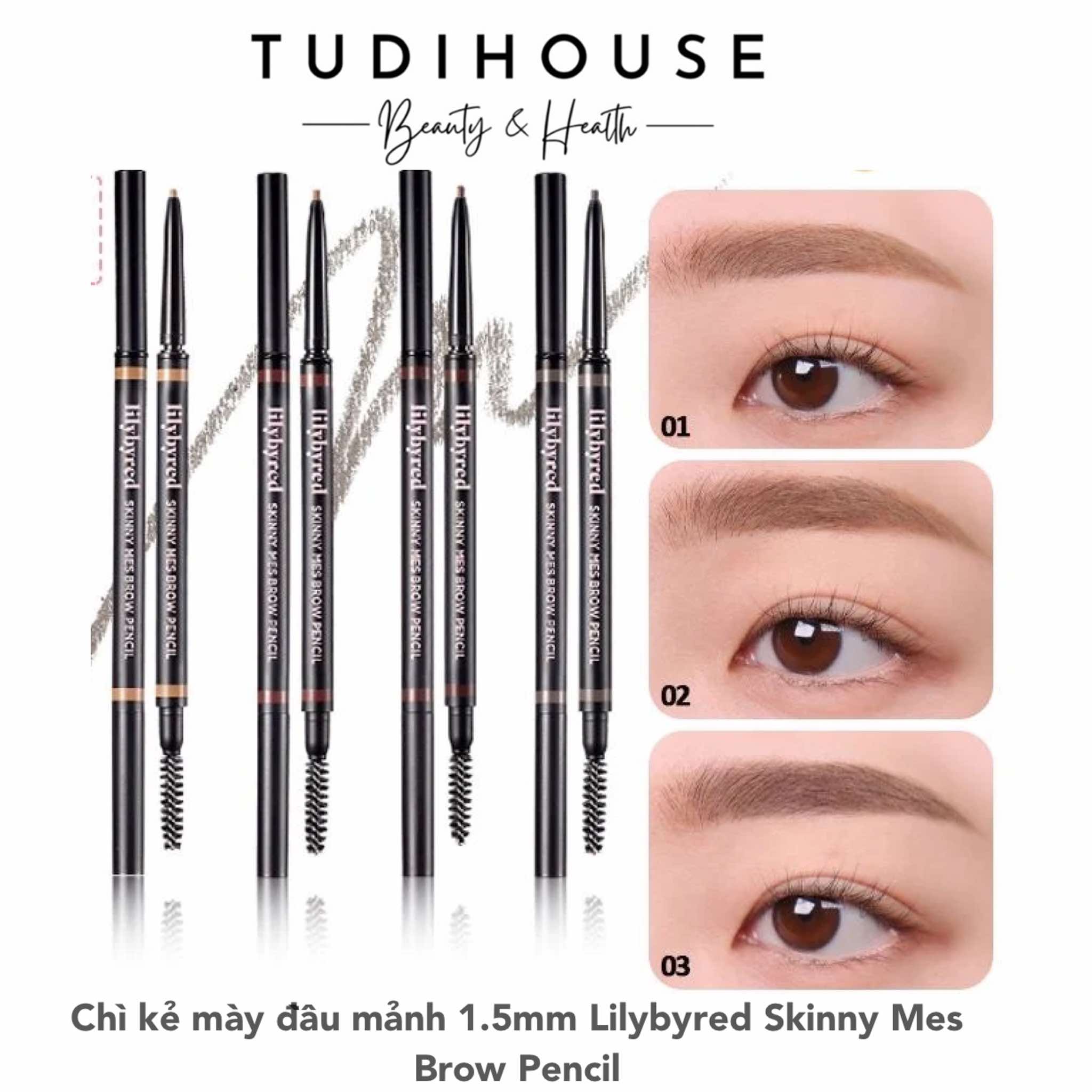 Chì kẻ mày đầu mảnh Lilybyred Skinny Mes Brow Pencil