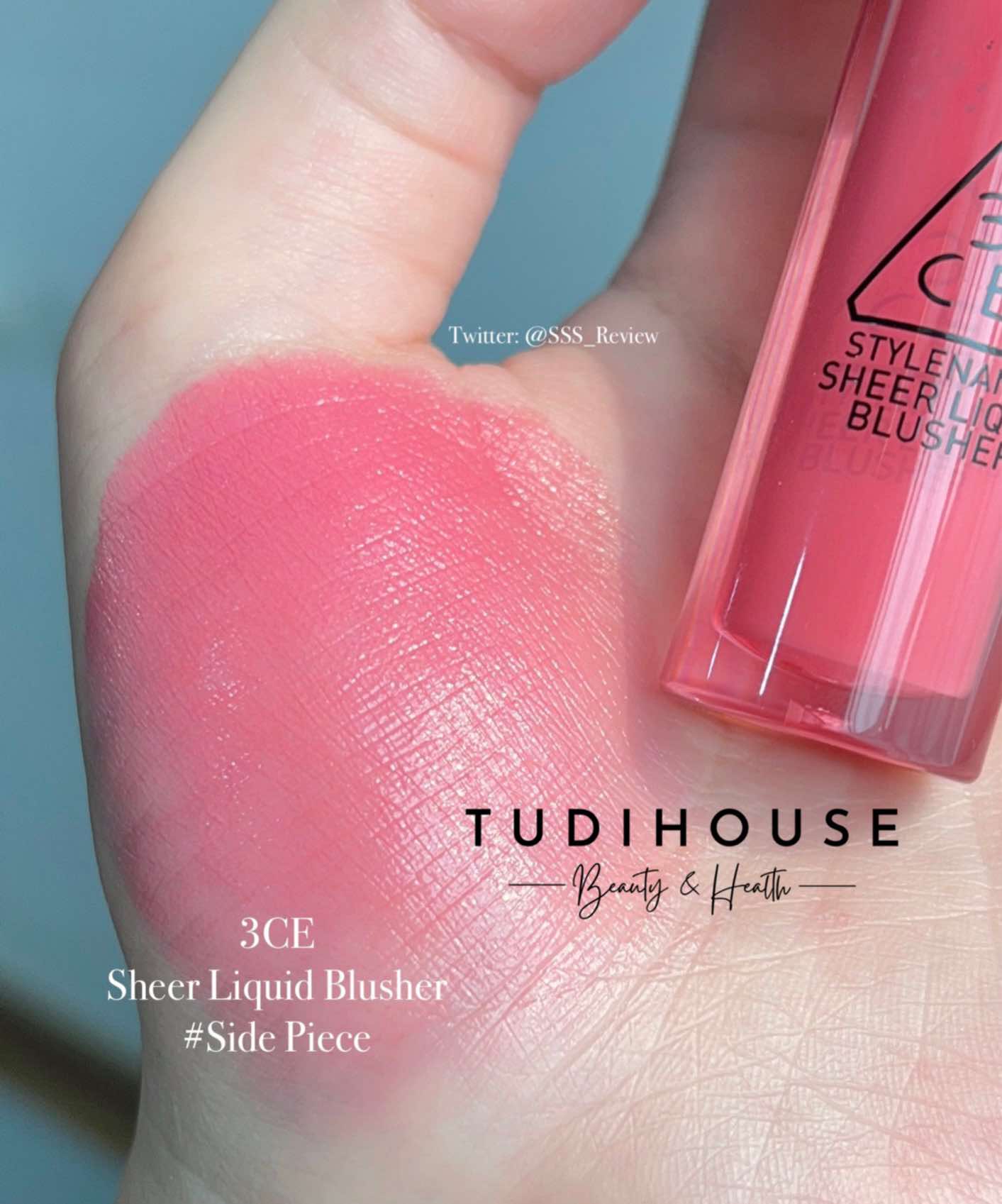 Má hồng dạng lỏng 3CE Sheer Liquid Blusher 3g - MÀU SIDE PIECE