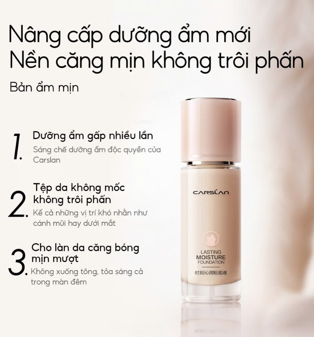 [ TẶNG SON MINI 1g ] Kem Nền Ẩm Mịn Lâu Trôi Carslan Lasting Moisture Foundation 30g