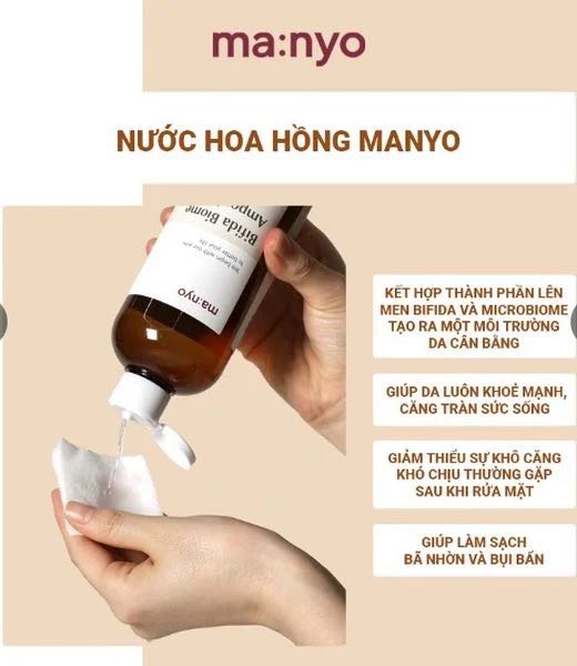 [ tặng bông tẩy trang ] Nước Hoa Hồng Manyo Bifida Biome Ampoule Toner 210ml