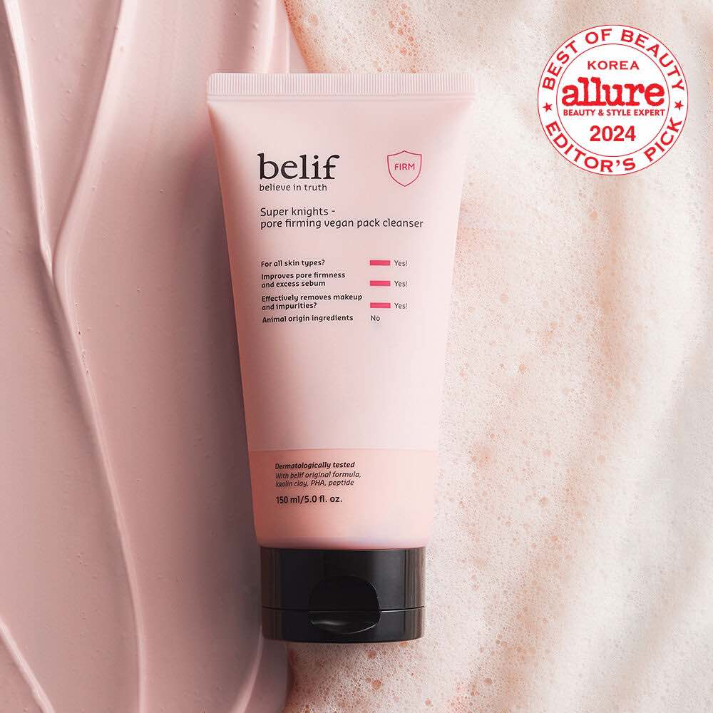 [ tách set ] Sữa rửa mặt Belif Super Knights-Pore Firming Vegan Pack Cleanser 150ml