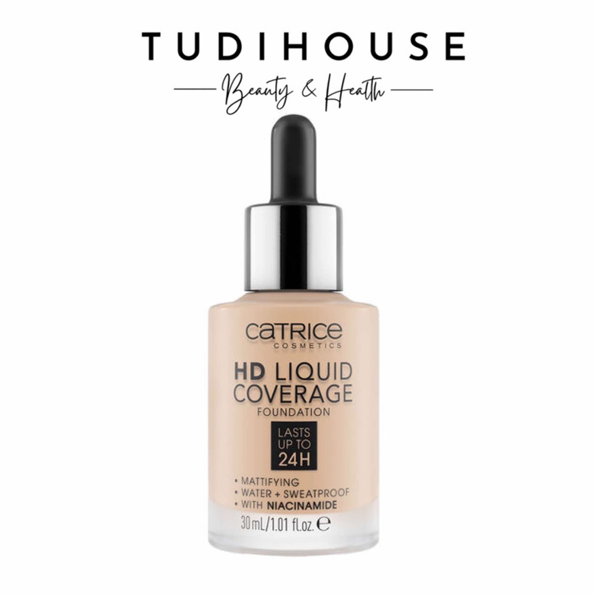 [ tặng cọ nền ] Kem Nền Catrice HD Liquid Coverage Foundation 30ml