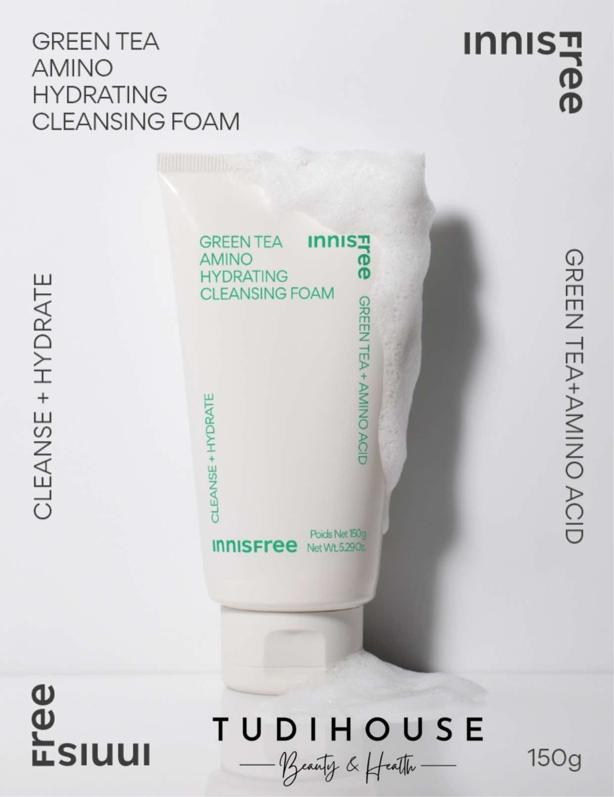 Sữa rửa mặt INNISFREE Green Tea Amino Cleansing Foam 150g