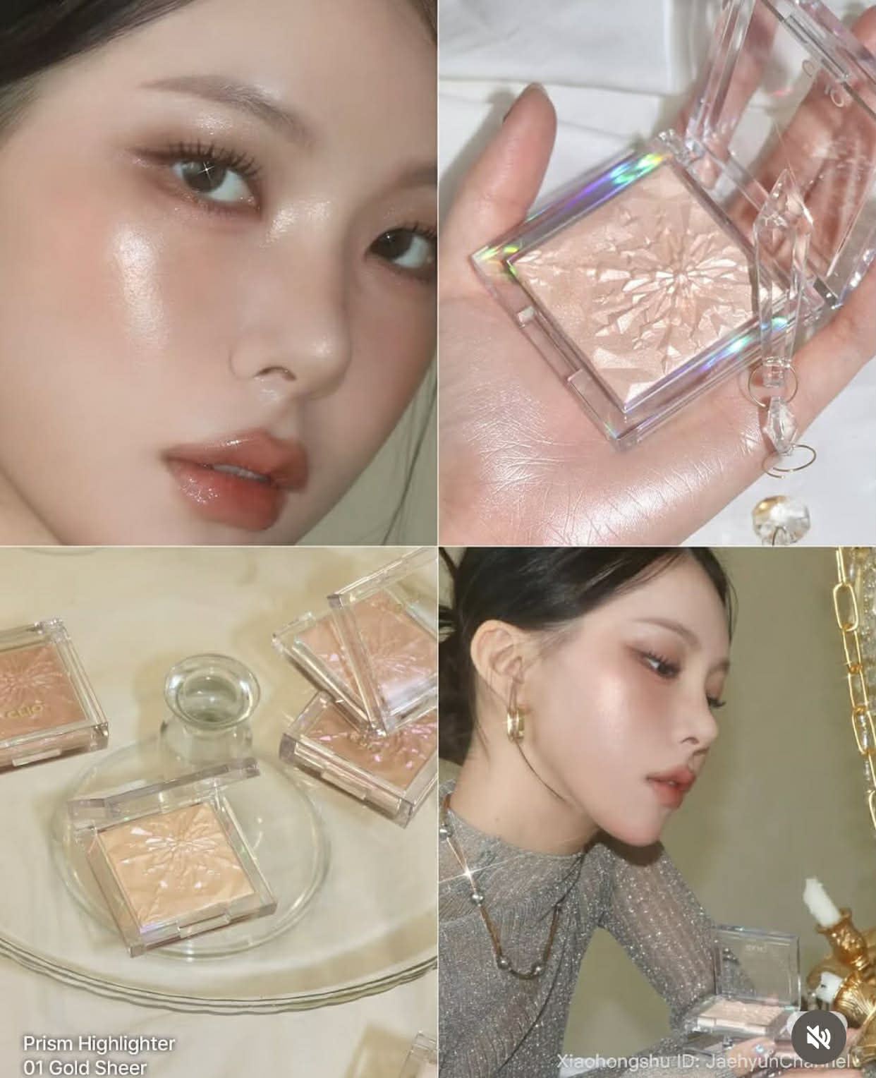SET Phấn bắt sáng Clio Prism Highlighter + cọ highlight ( fan brush)