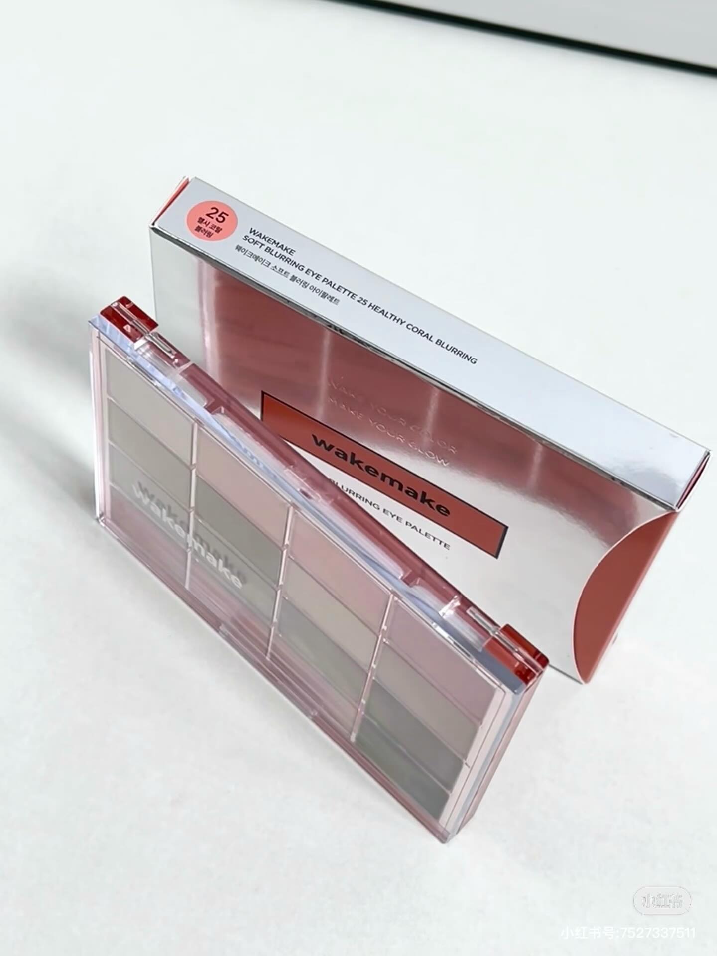Phấn mắt Wakemake Soft Blurring Eye Palette - No.25 Healthy Coral Blurring