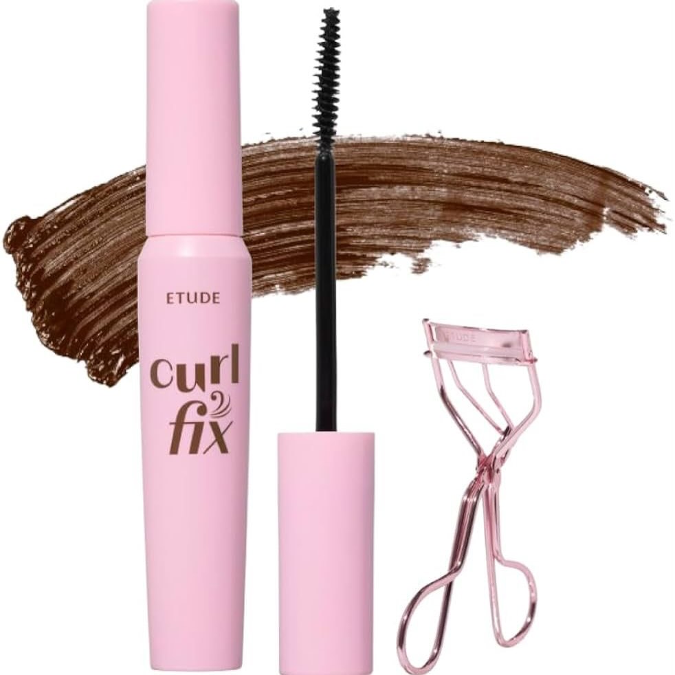 Set mascara Etude Fix Curl + bấm mi - MÀU NÂU