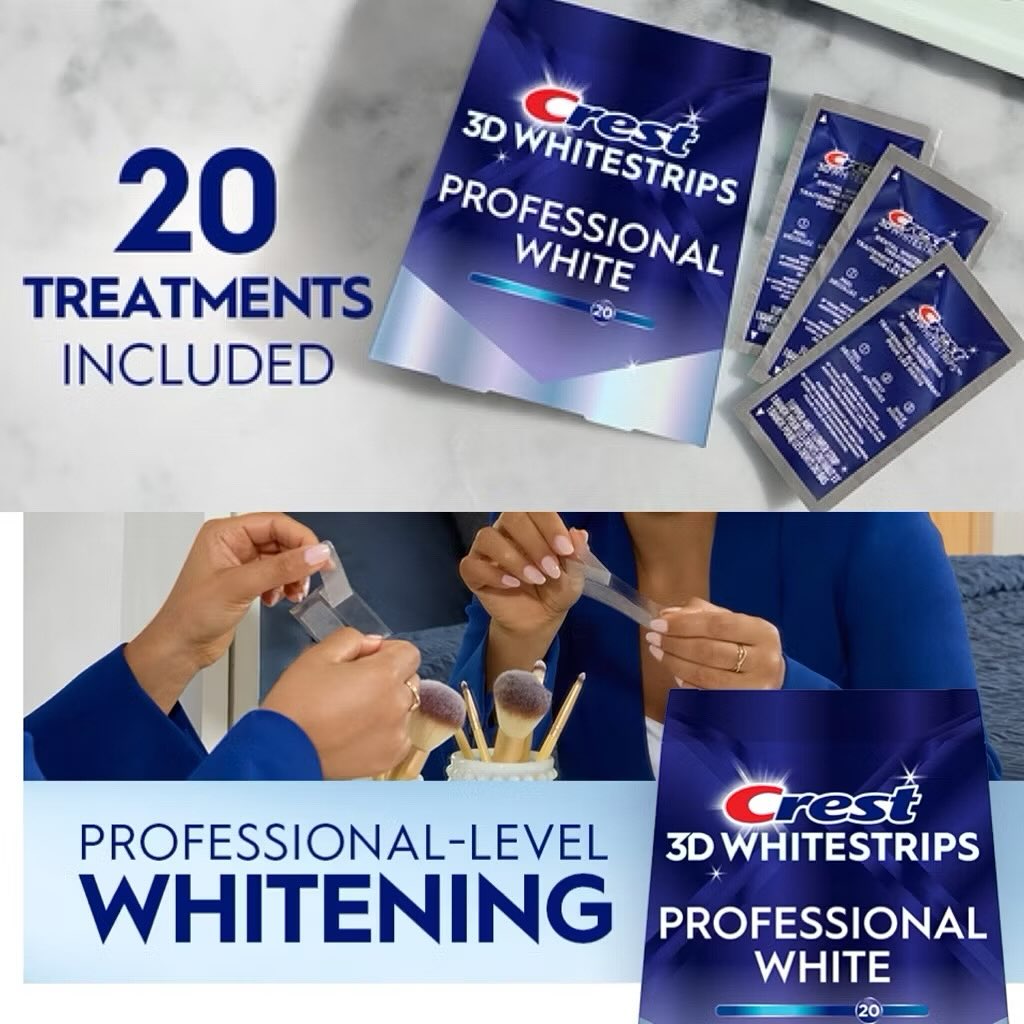 [1 miếng] Miếng dán trắng răng Crest 3D Professional Effects Teeth Whitening Strips Kit