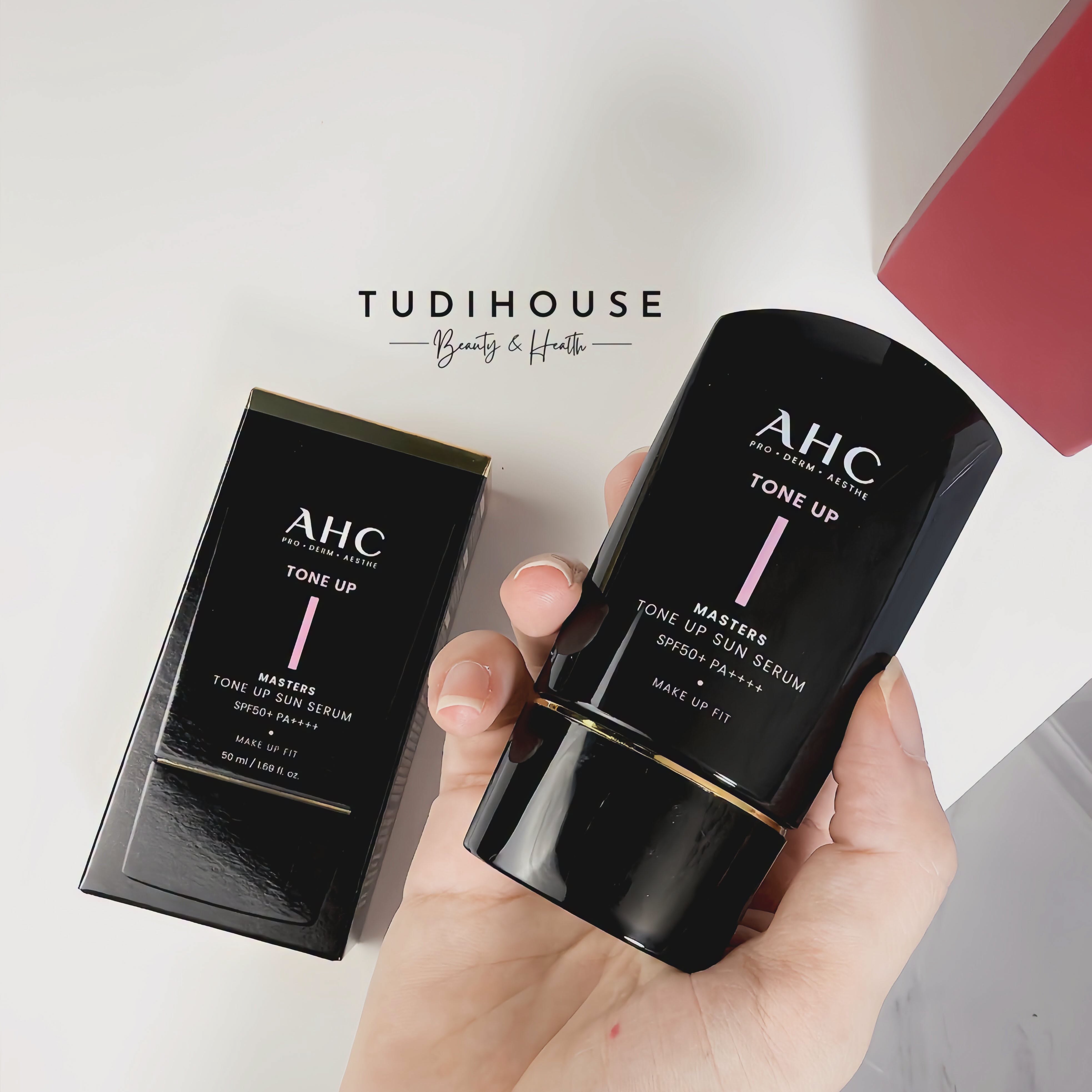 Tinh Chất Chống Nắng Nâng Tone AHC Masters Tone Up Sun Serum SPF 50+ PA++++ 50ml