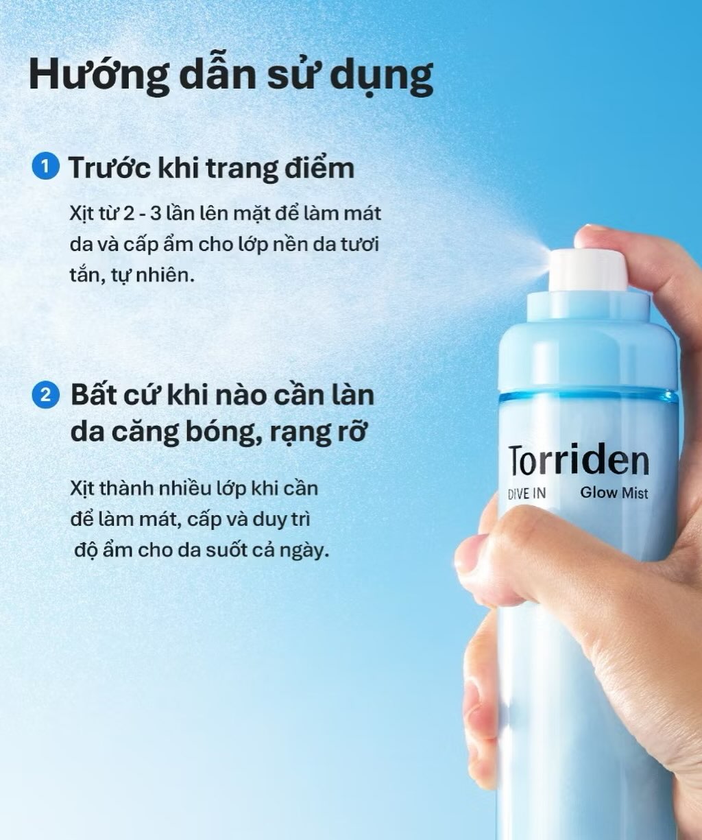 Xịt dưỡng căng bóng Torriden DIVE IN GLOW MIST 120ml