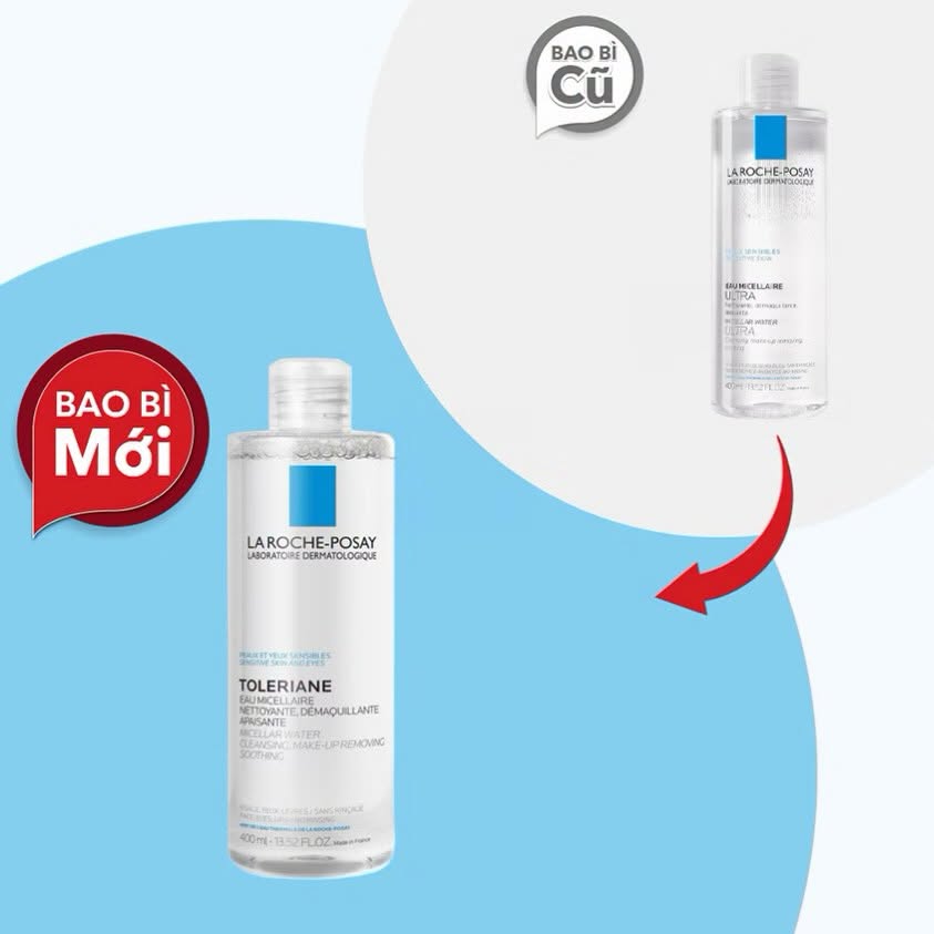 [ MẪU MỚI ]  Nước tẩy trang cho da nhạy cảm La Roche-Posay Micellar  Sensitive Skin 400ml