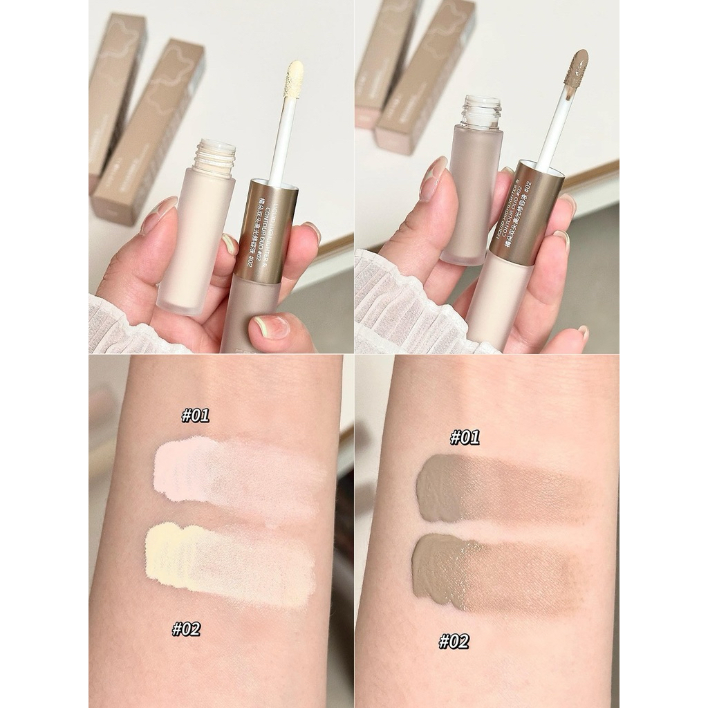Kem Tạo Khối & Bắt Sáng 2 Đầu Judydoll Liquid Highlighter & Contour Duo