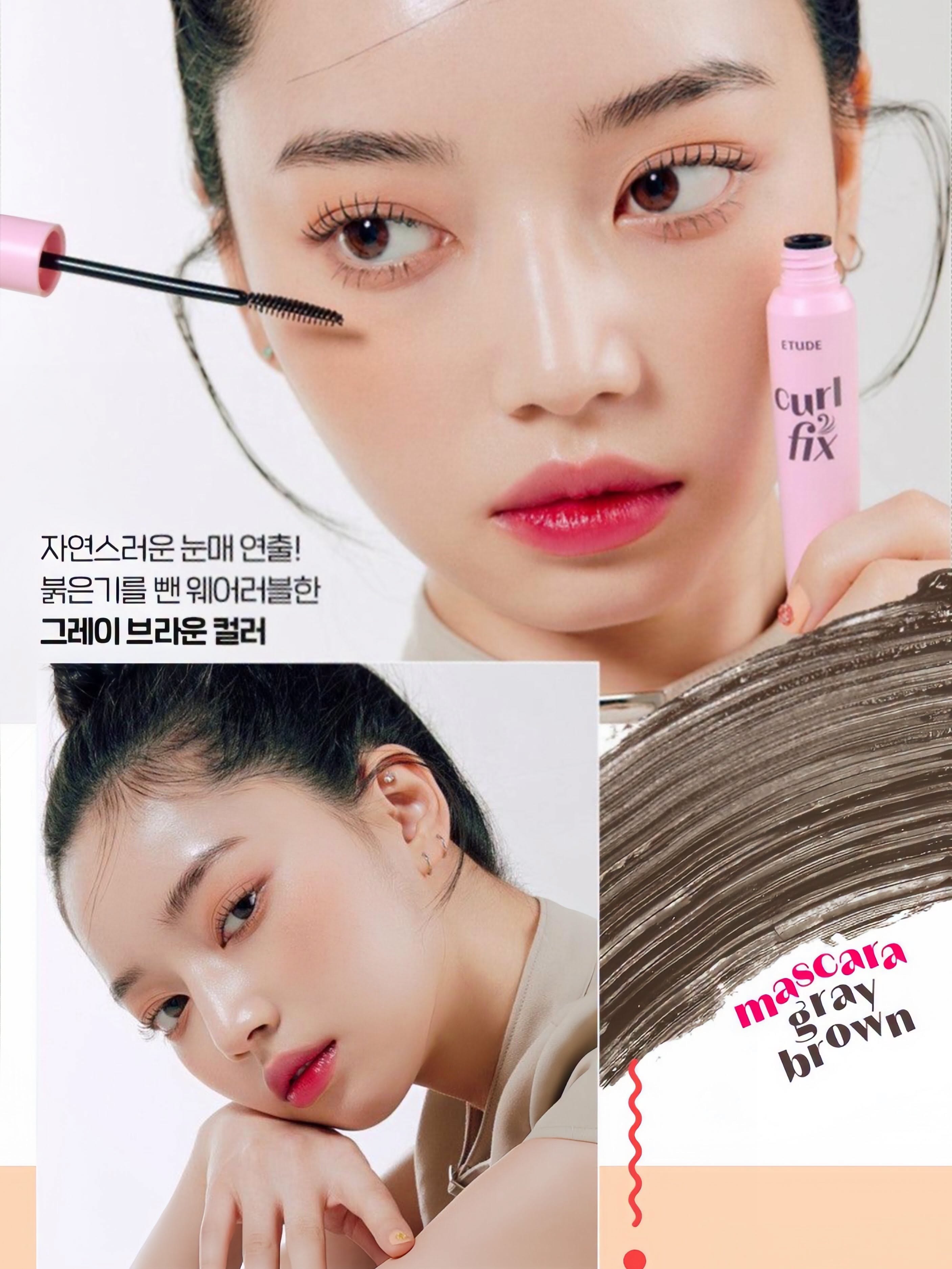 Set mascara Etude Fix Curl  BLACK + lược chải mi