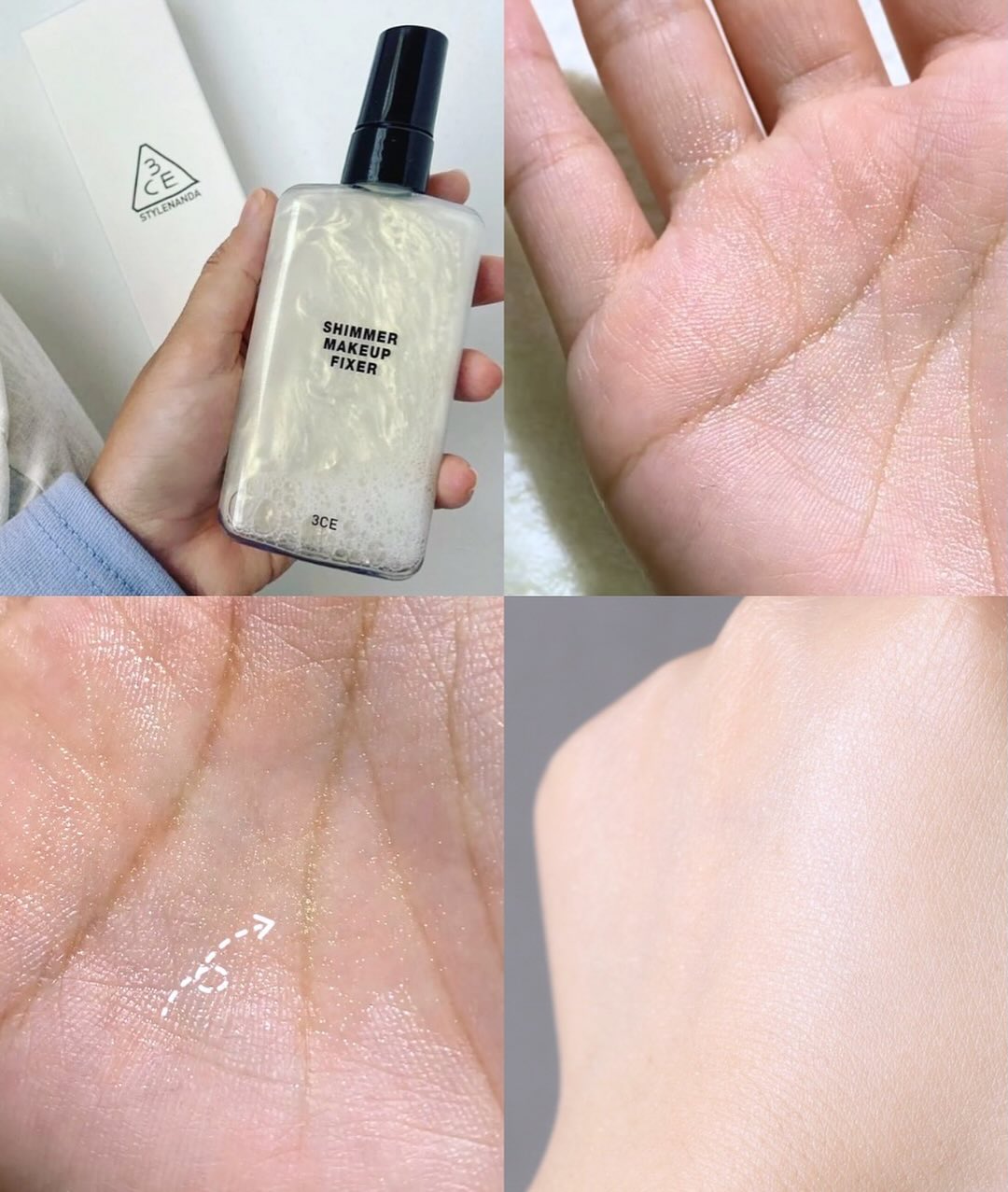 Xịt Nhũ Cố Định Trang Điểm 3CE Shimmer Makeup Fixer 95ml