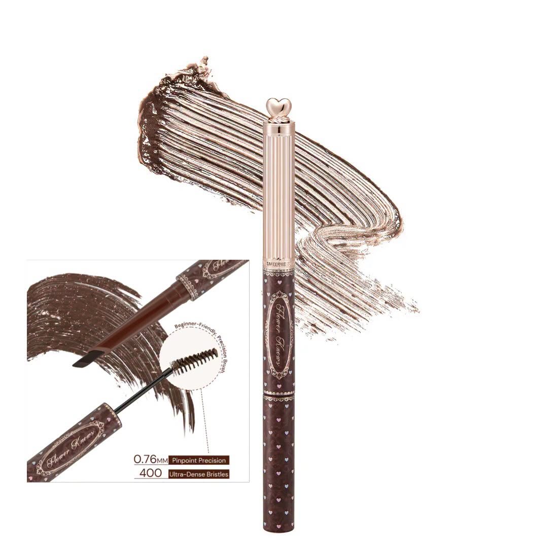Chì kẻ  & mascara chân mày Flower Knows The Sweetie Bear Dual-Ended Brow Gel & Pencil - màu 01 Taupe Brown
