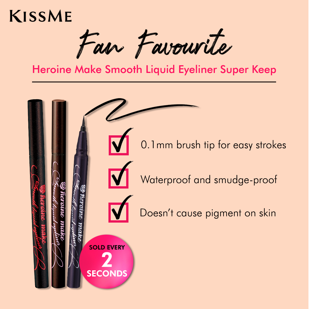 Bút kẻ mắt Kissme Smooth Liquid Eyeliner Super Keep 0.4ml