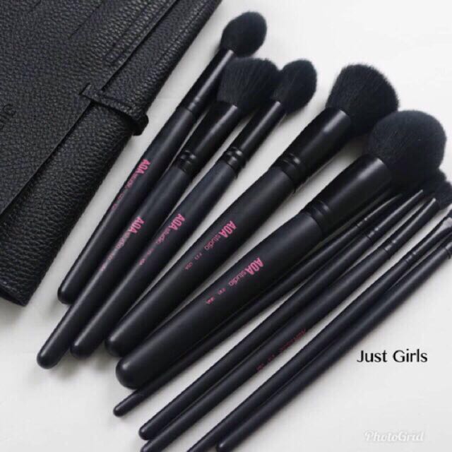 BỘ CỌ 10 CÂY KÈM BAO DA AOA PLUSH Faux Mink Brush Set