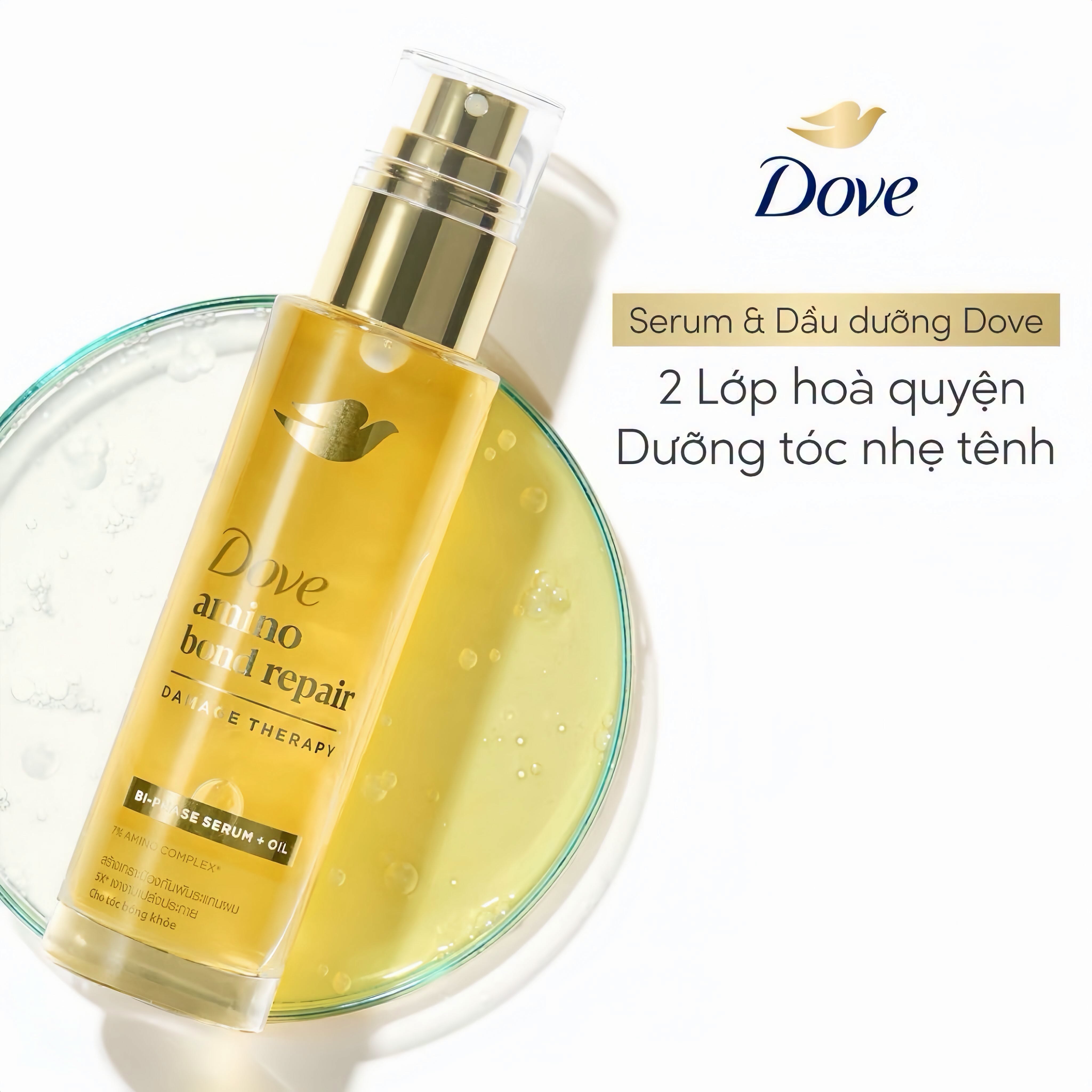 Serum Dưỡng Tóc Dove Amino Bond Repair Bi-Phase Oil + Serum Phục Hồi Hư ...