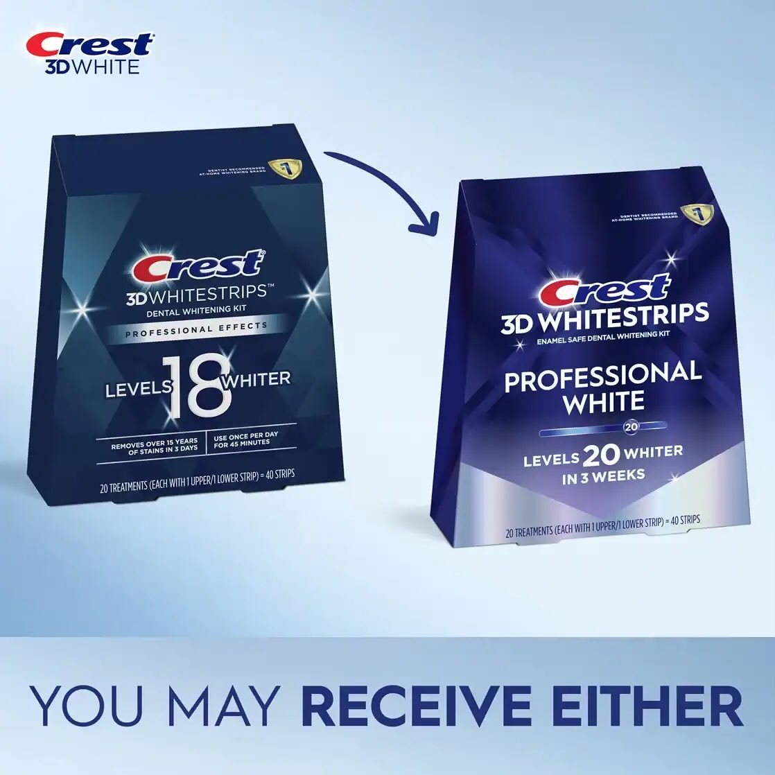 [1 miếng] Miếng dán trắng răng Crest 3D Professional Effects Teeth Whitening Strips Kit