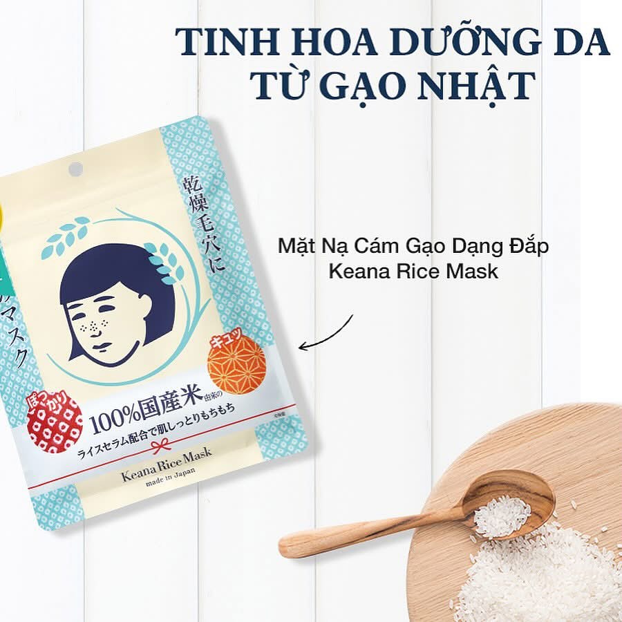 Túi Mặt Nạ Giấy Keana Nadeshiko Từ Gạo Dưỡng Sáng Da ( túi 10 miếng)