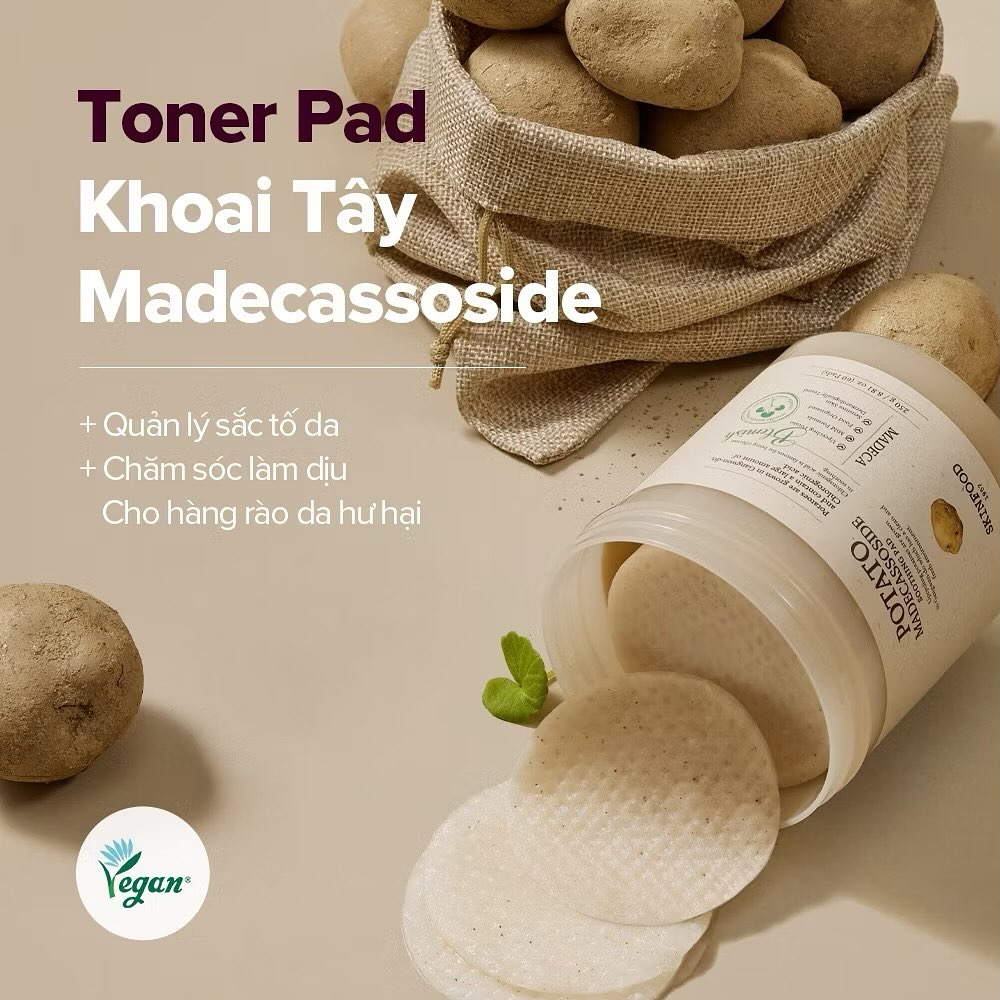 Toner pad khoai tây Skinfood Potato Madecassoside Soothing Pad 60pads