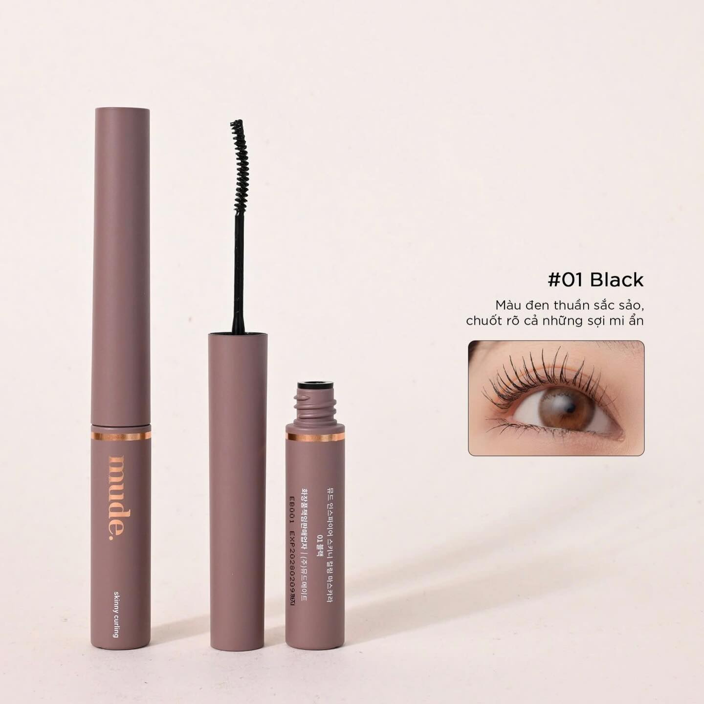 [ tách set ] Chuốt Mi Dài, Cong Mi Mude Inspire Curling Mascara 8ml