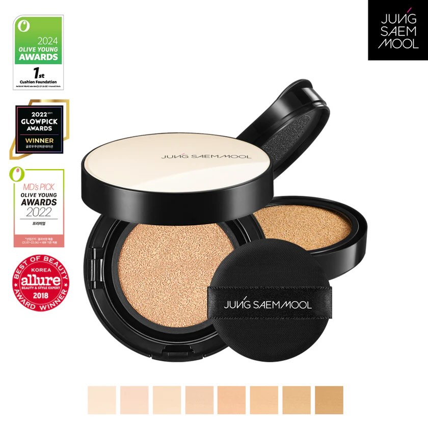 Set Phấn Nước Jung Saem Mool Essential Skin Nuder Cushion SPF50+ PA+++  ( hộp 14g + refill 14g)