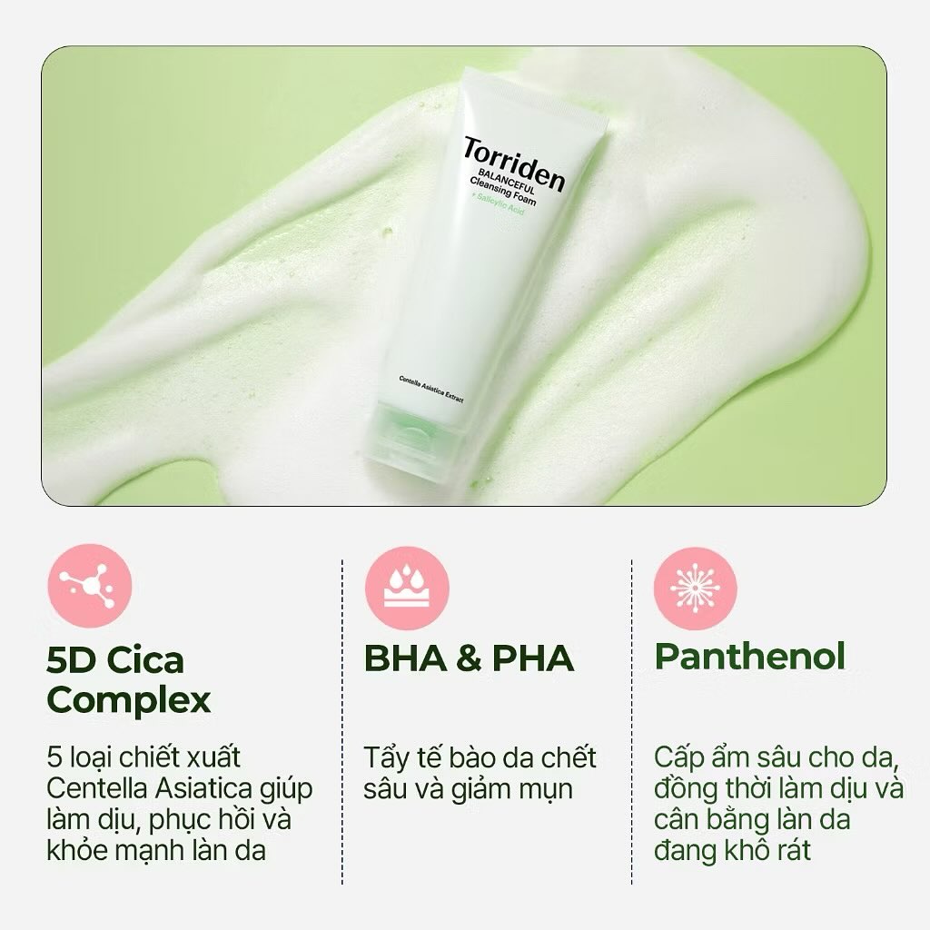 Sữa rửa mặt Torriden Balanceful Cleansing Foam 150ml